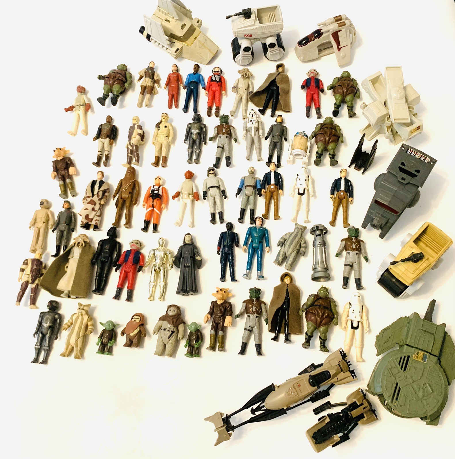 Vintage Star Wars figures lot luke Han Lando c3P0 Yoda AT-ST driver etc