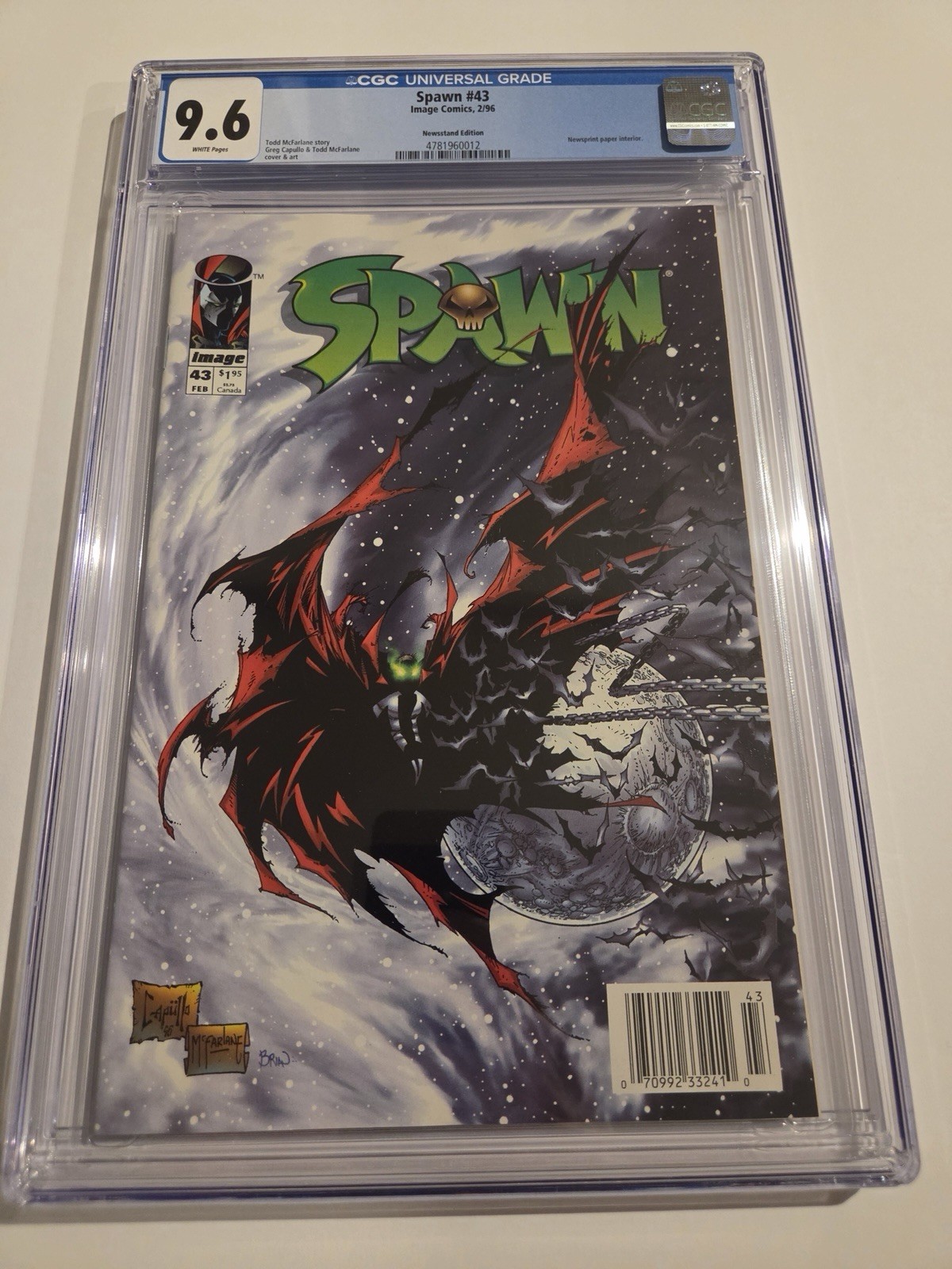Spawn # 43 Edicola CGC 9.6 Todd McFarlane 1996 Rara