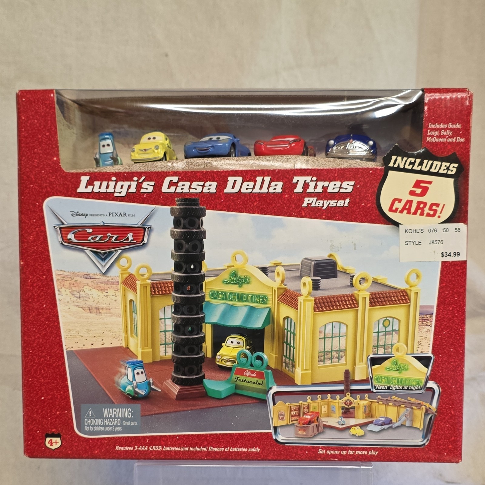 NISB Disney Pixar Cars Luigi's Casa Dela Pneumatici Playset - Include 5 Auto!