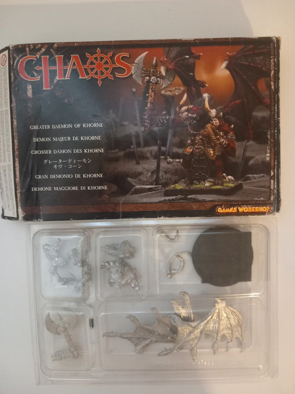 Games Workshop Warhammer Chaos Greater Daemon of Khorne Bloodthirster 2002 nuovo in metallo