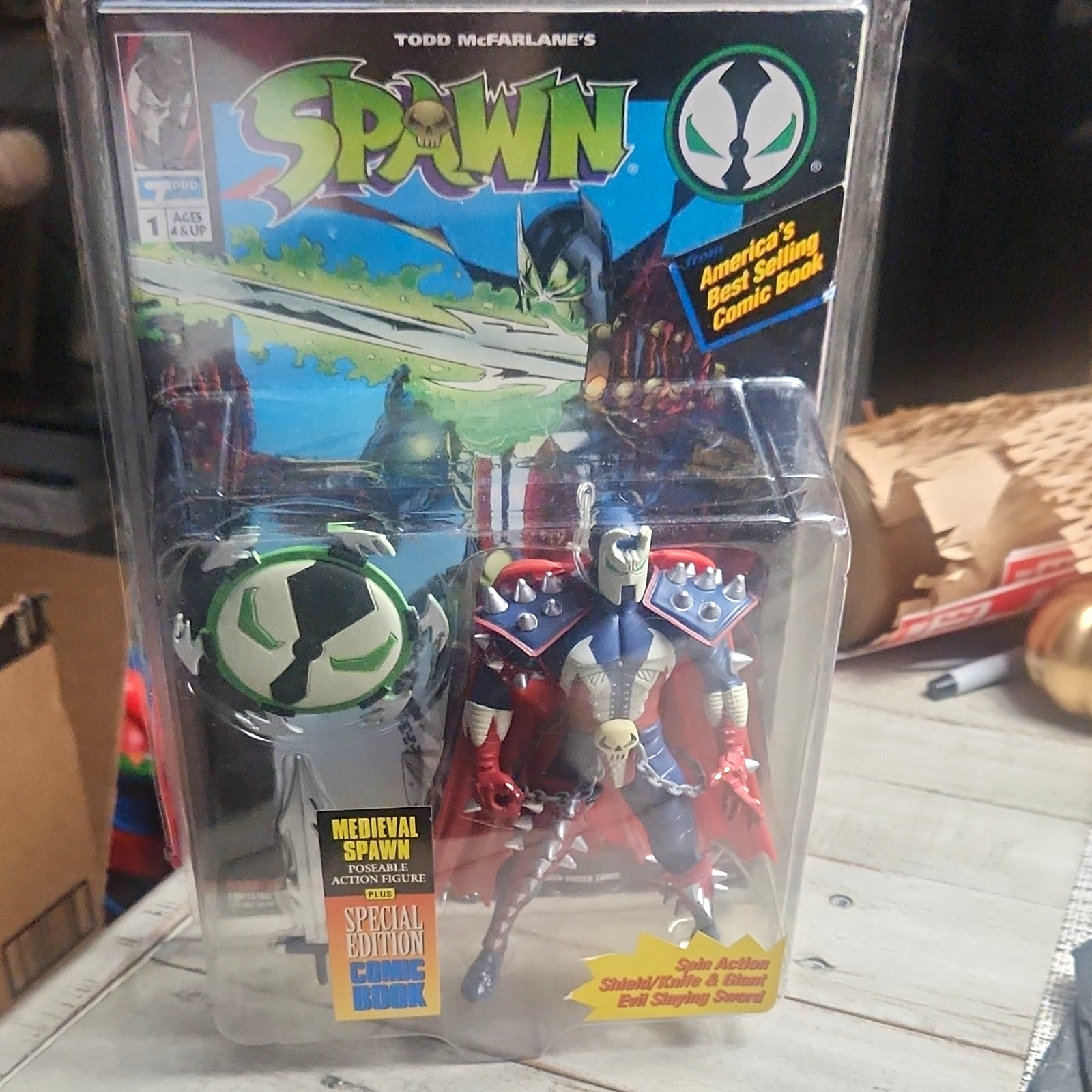 Todd Toys Spawn Action Figure Medieval Spawn Edizione Speciale con Spada Fumetto Nuovo con Scatola