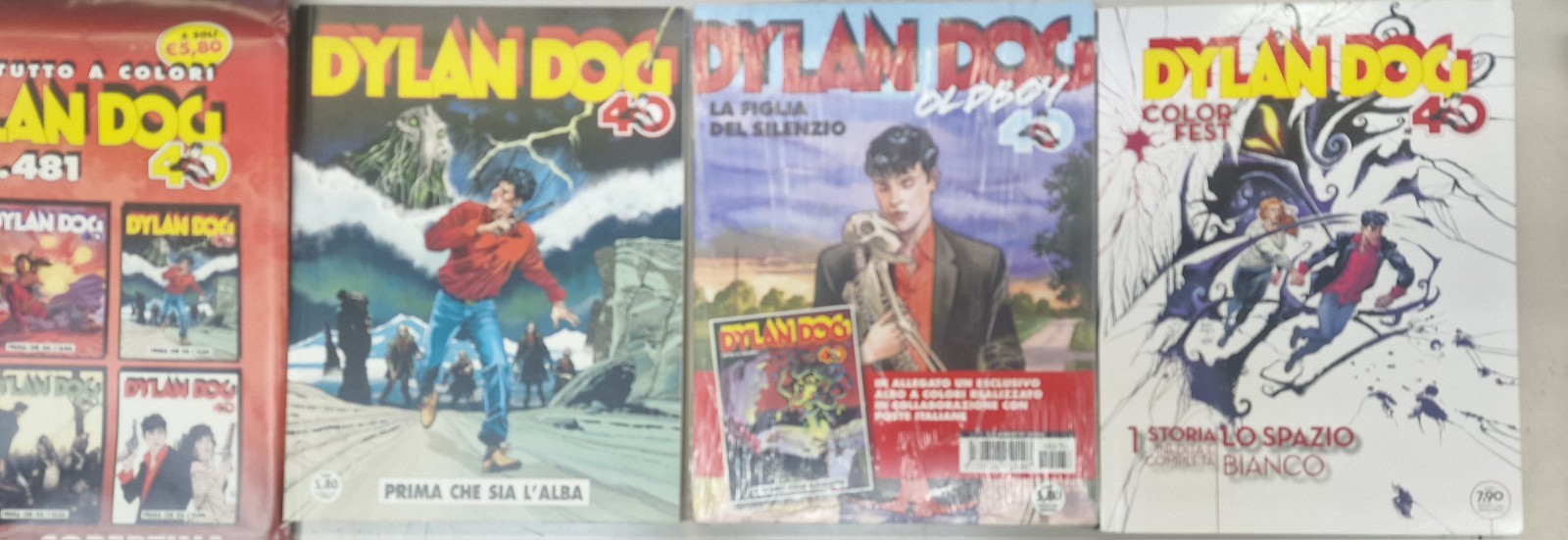 Dylan Dog n481 con copertina Claudio Villa, Color Fest e Old boy con albo da col