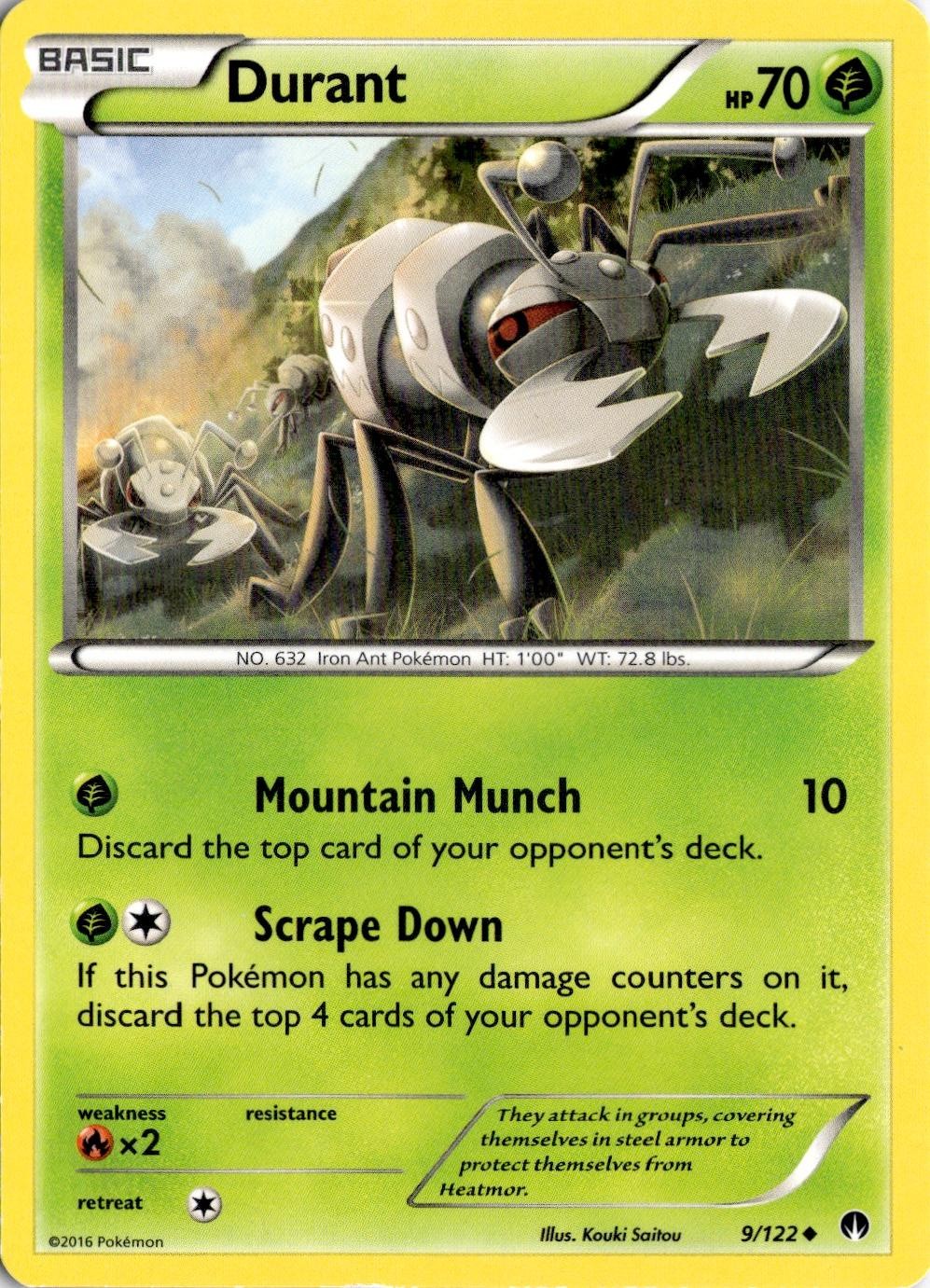 Durant 9/122 Pokemon Breakpoint non comune danneggiato
