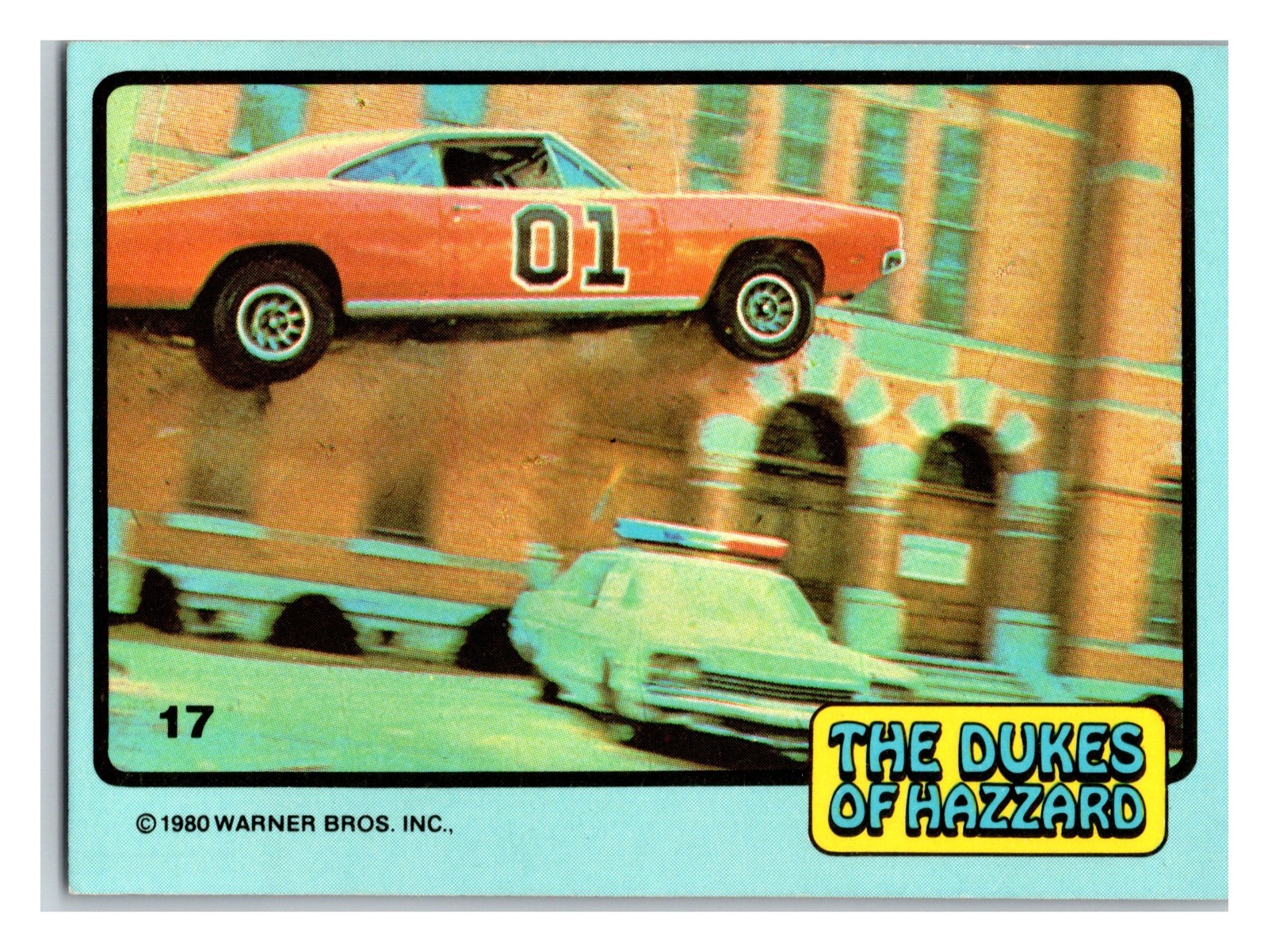 1980 Donruss I Duchi di Hazzard Card # 17 Generale Lee - Jumping Police Car (NM