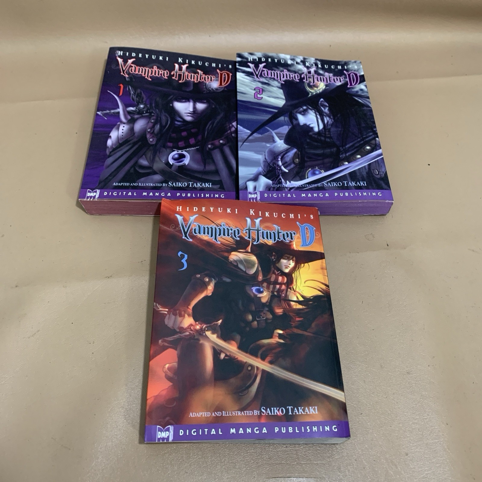 Vampire Hunter D Manga Volumi Inglese 1 2 3 (Set di 3 libri) DMP Kikuchi