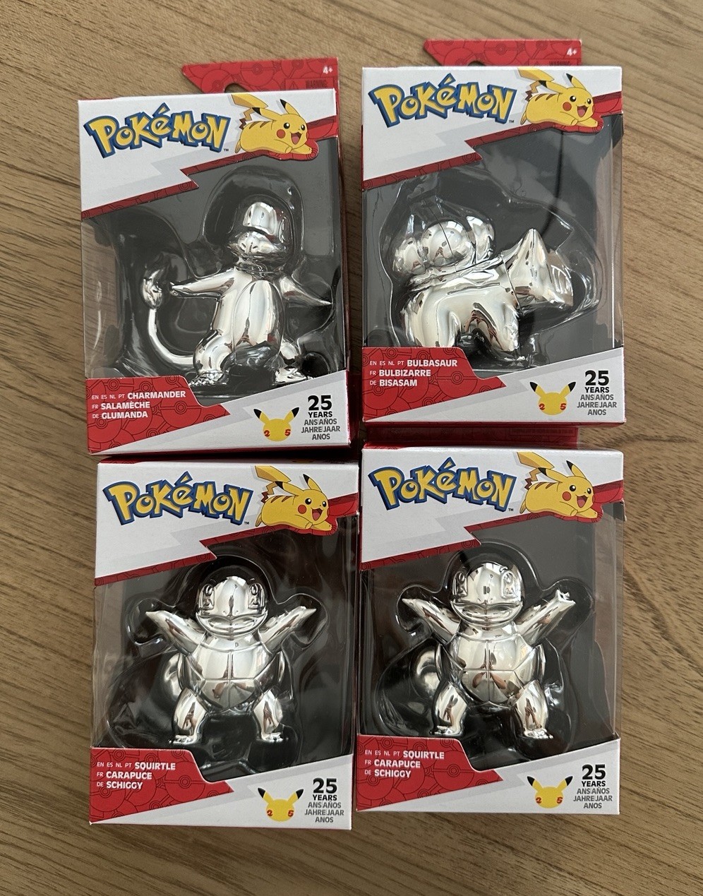 Silver Battle Figure Pokemon 25th Anniversary Series 1 Jazwares X4 Starters