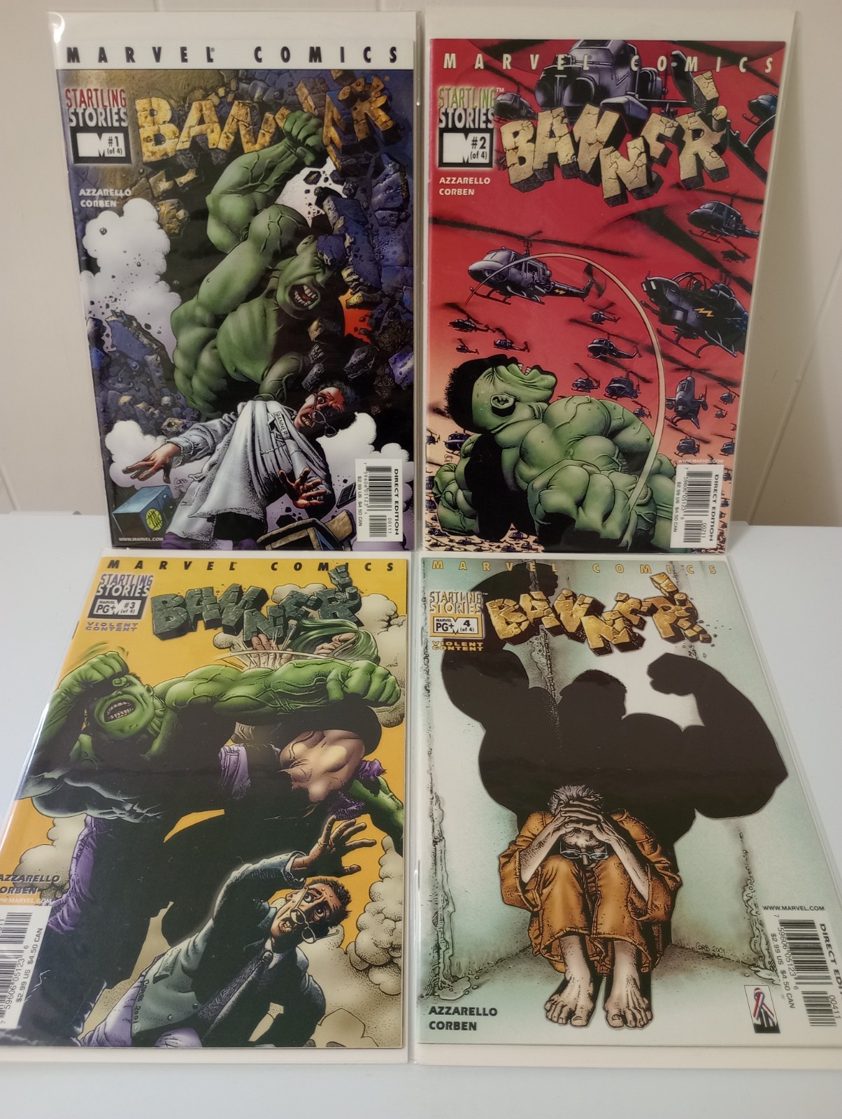 Startling Stories Banner 1-4 Marvel 2001 Full Set Hulk Richard Corben Azzarello
