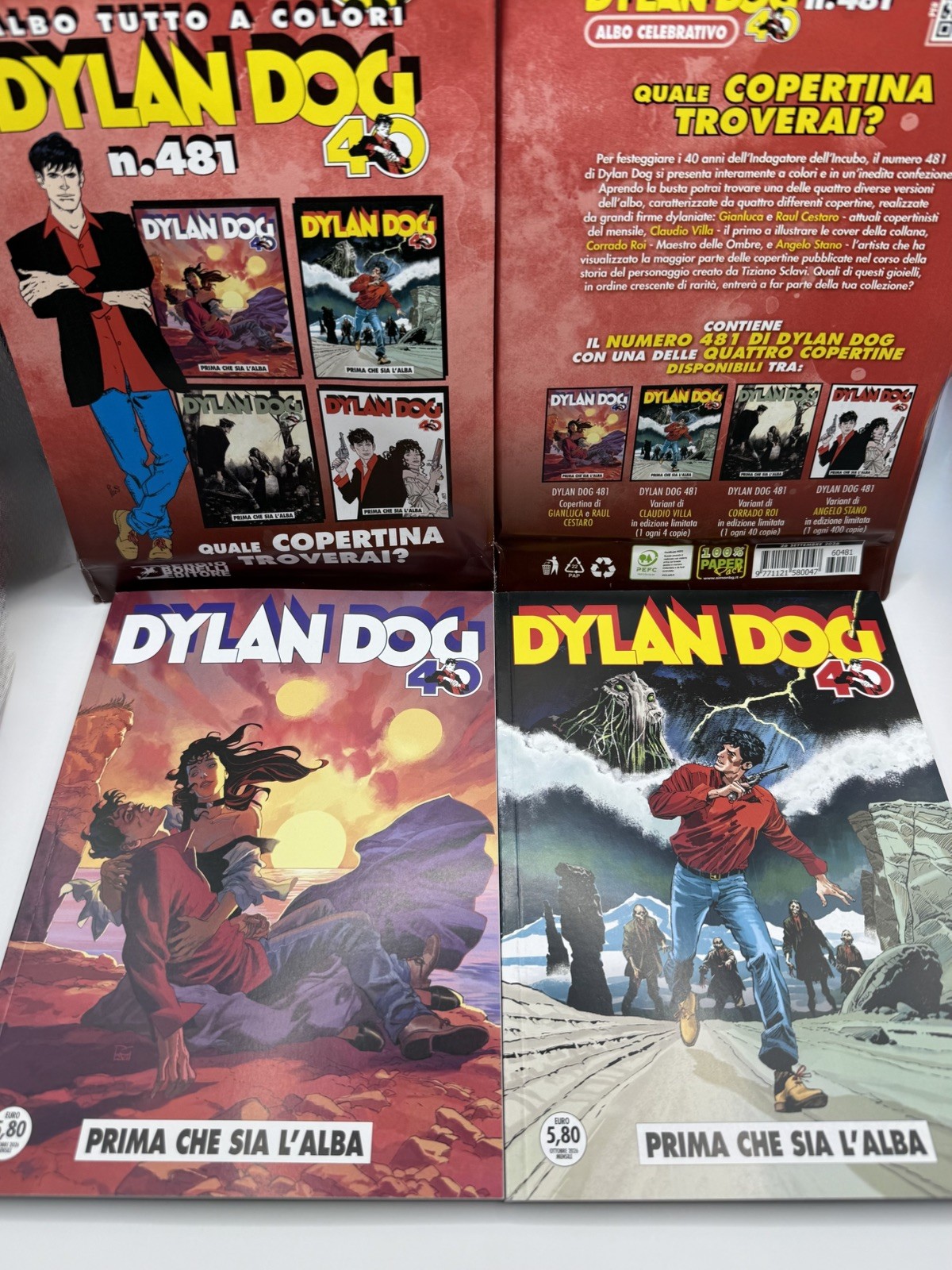 DYLAN DOG - N. 481 Prima Che Sia L'Alba - VARIANT VILLA + CESTARO - Imbustati!