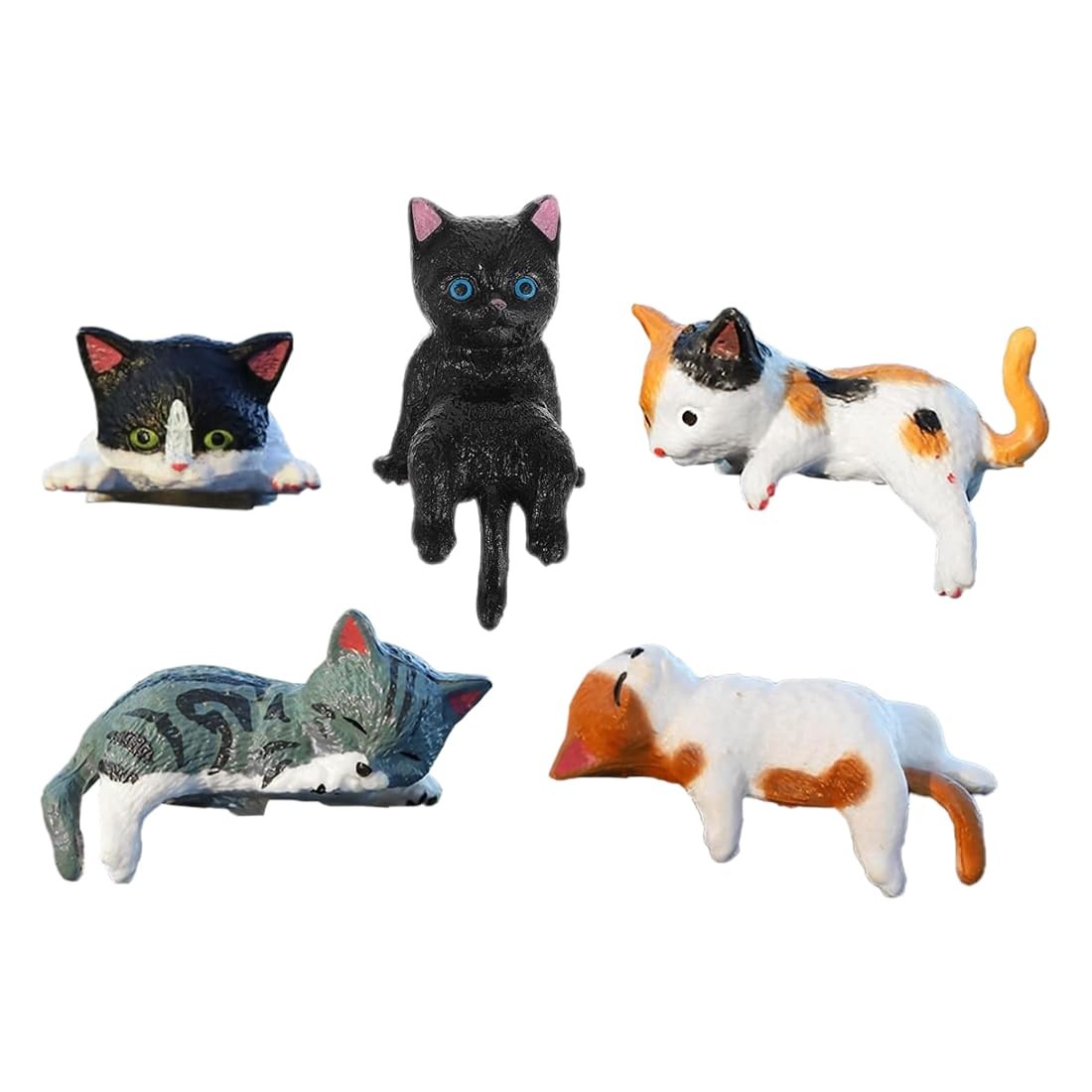 Miniature Gattini Decorativi Accessori Auto Interni Mini Figurine PVC 5 Pezzi