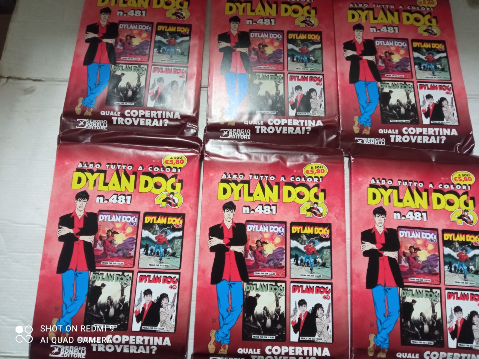 Dylan Dog Originali 481 variant -6 buste blisterate mai aperte integre senza str