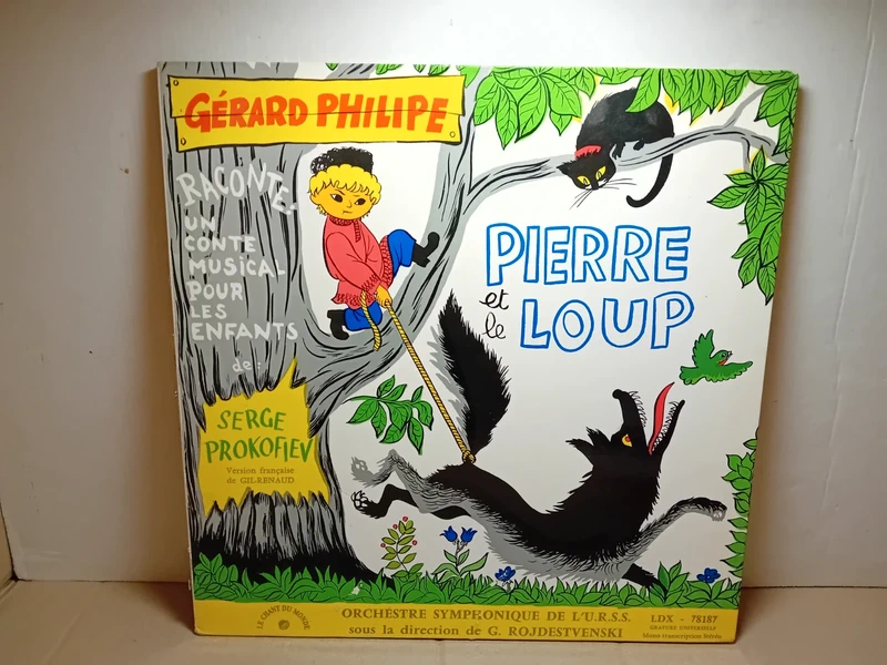 Livre disque vinyle 33 tours de Pierre et le Loup vintage fr