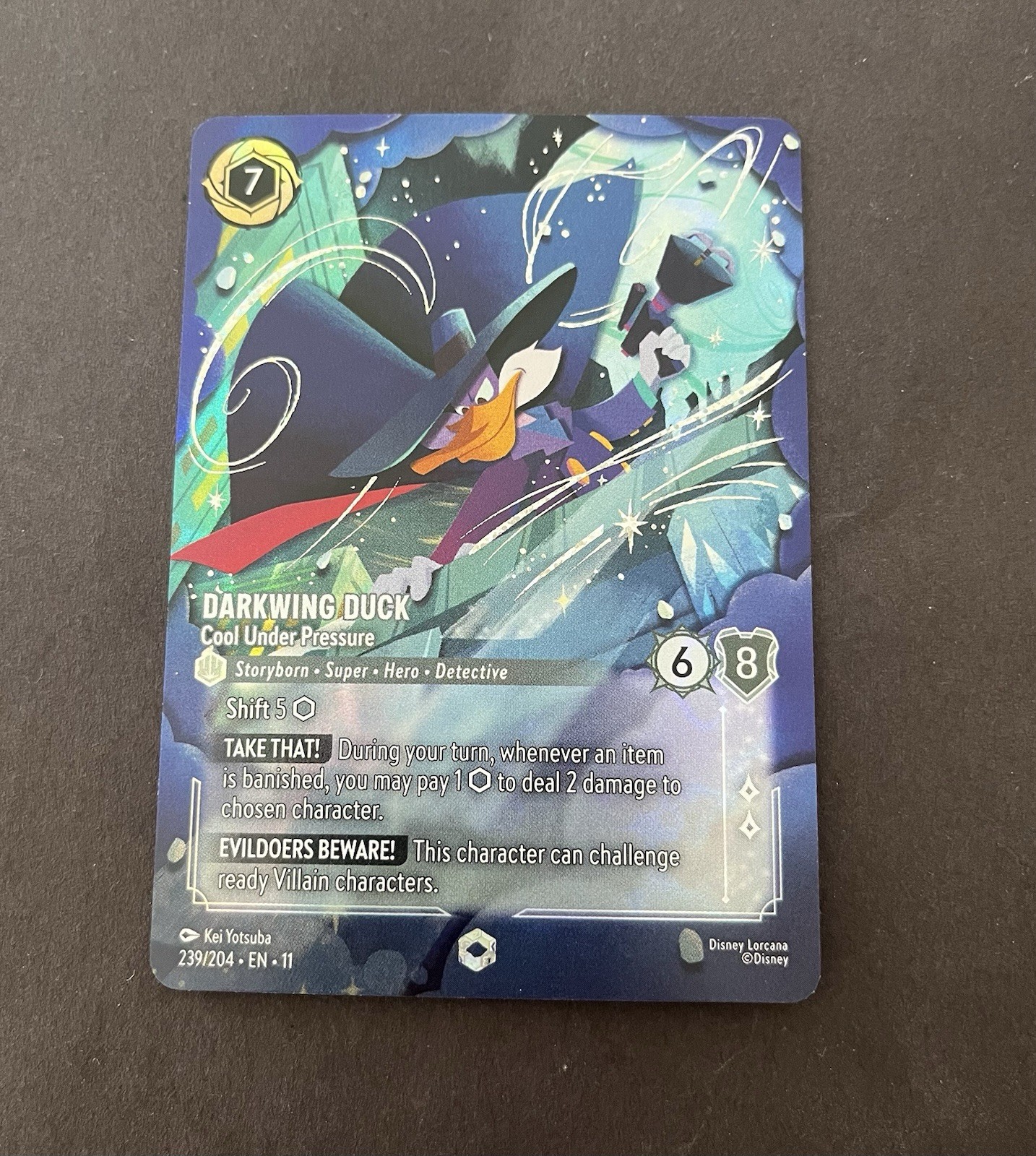 Disney Lorcana Winterspell - Anatra Ala Oscura Incantata - Cool Under Pressure #239