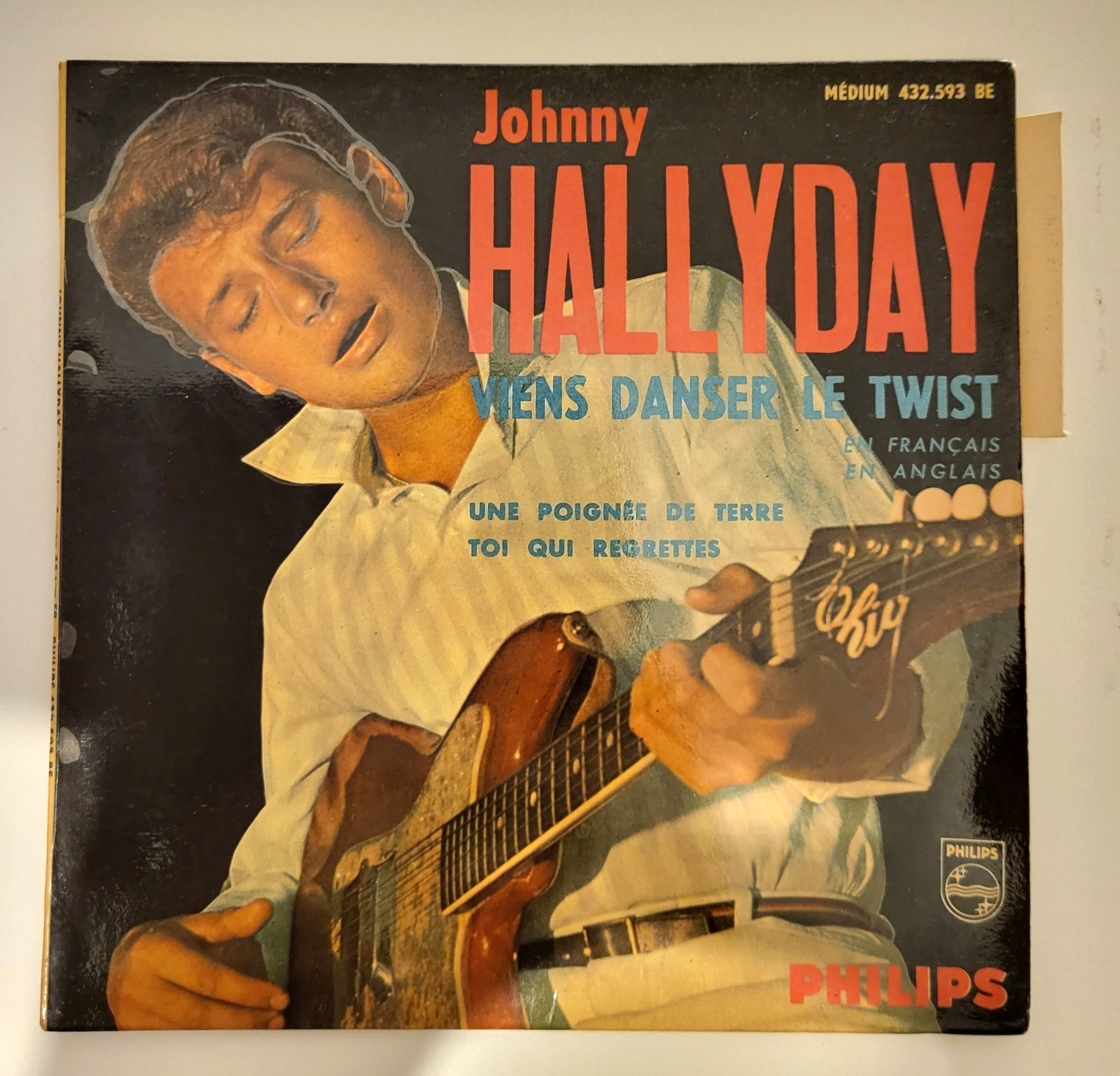 Johnny Hallyday Viens Danser Le Twist  EP 45T 1961 LANGUETTE 1re Pochette EX+/EX
