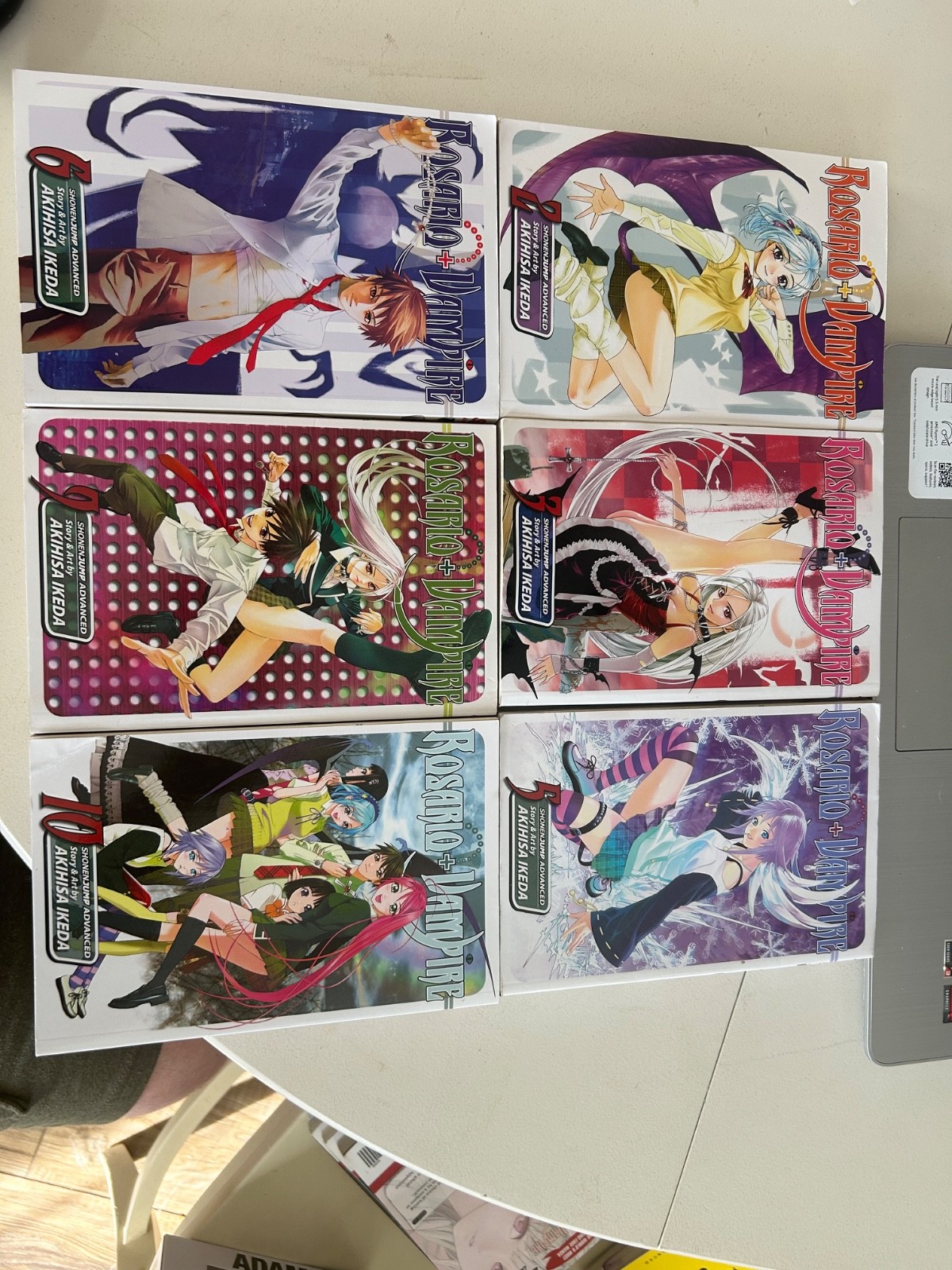 Lotto 6x Rosario + Vampiro Manga Inglese Volumi 2,3,5,6,9 e 10
