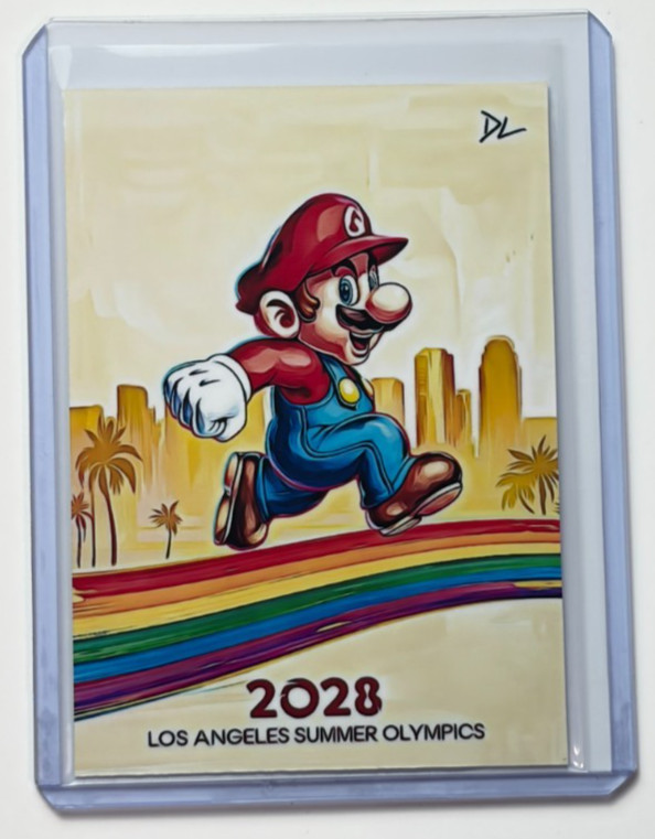 Mario Limited Artist Signed "2028 Los Angeles Summer Olympics" Trading Card 4/10