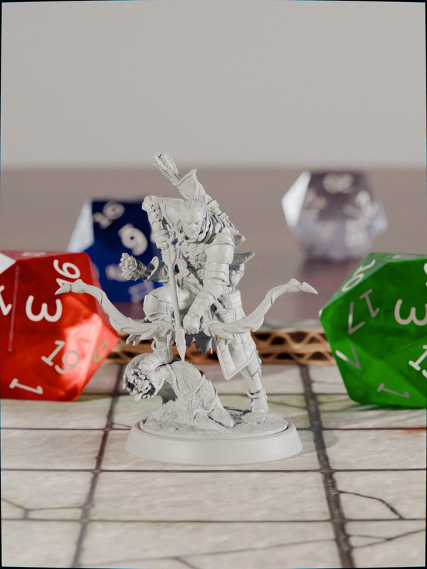 Miniatura 32mm in resina per D&D / GdR – 028 - Umano Ranger – Stampata in 3D