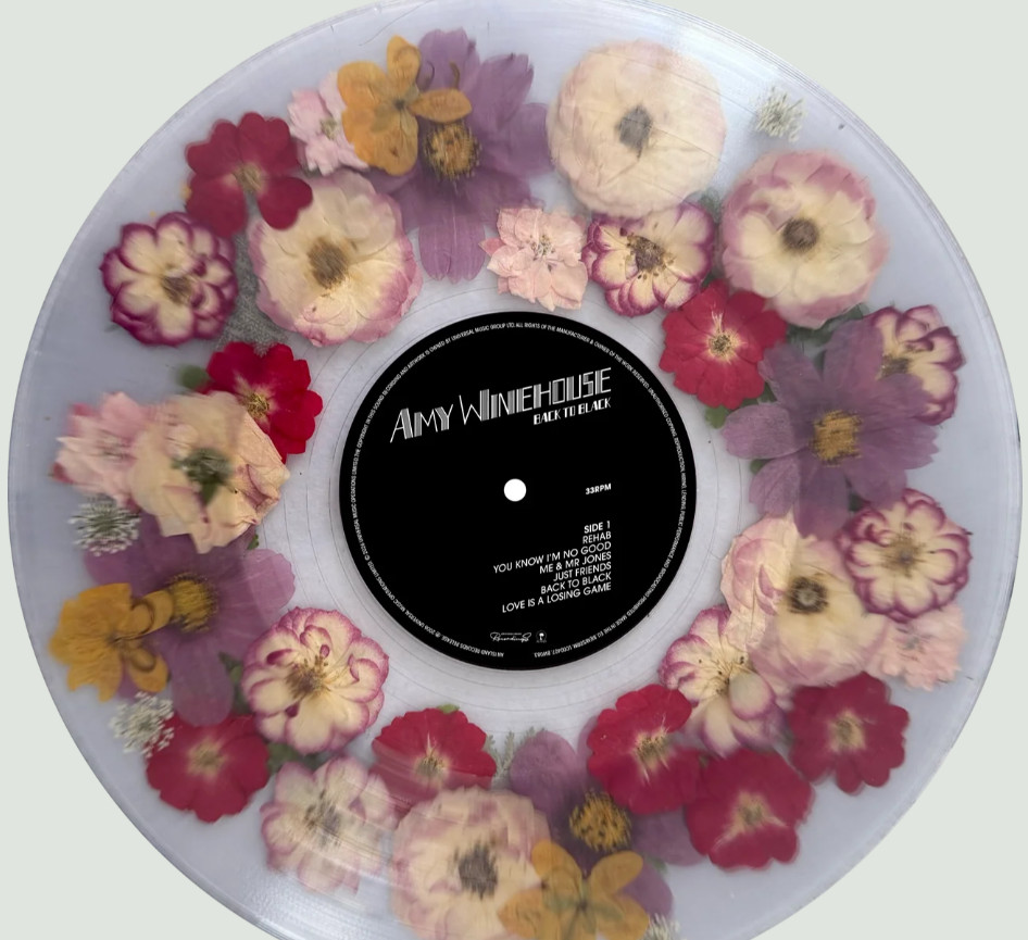 Amy Winehouse Back To Black 20th Anniversary flower filled vinyl presale limited
