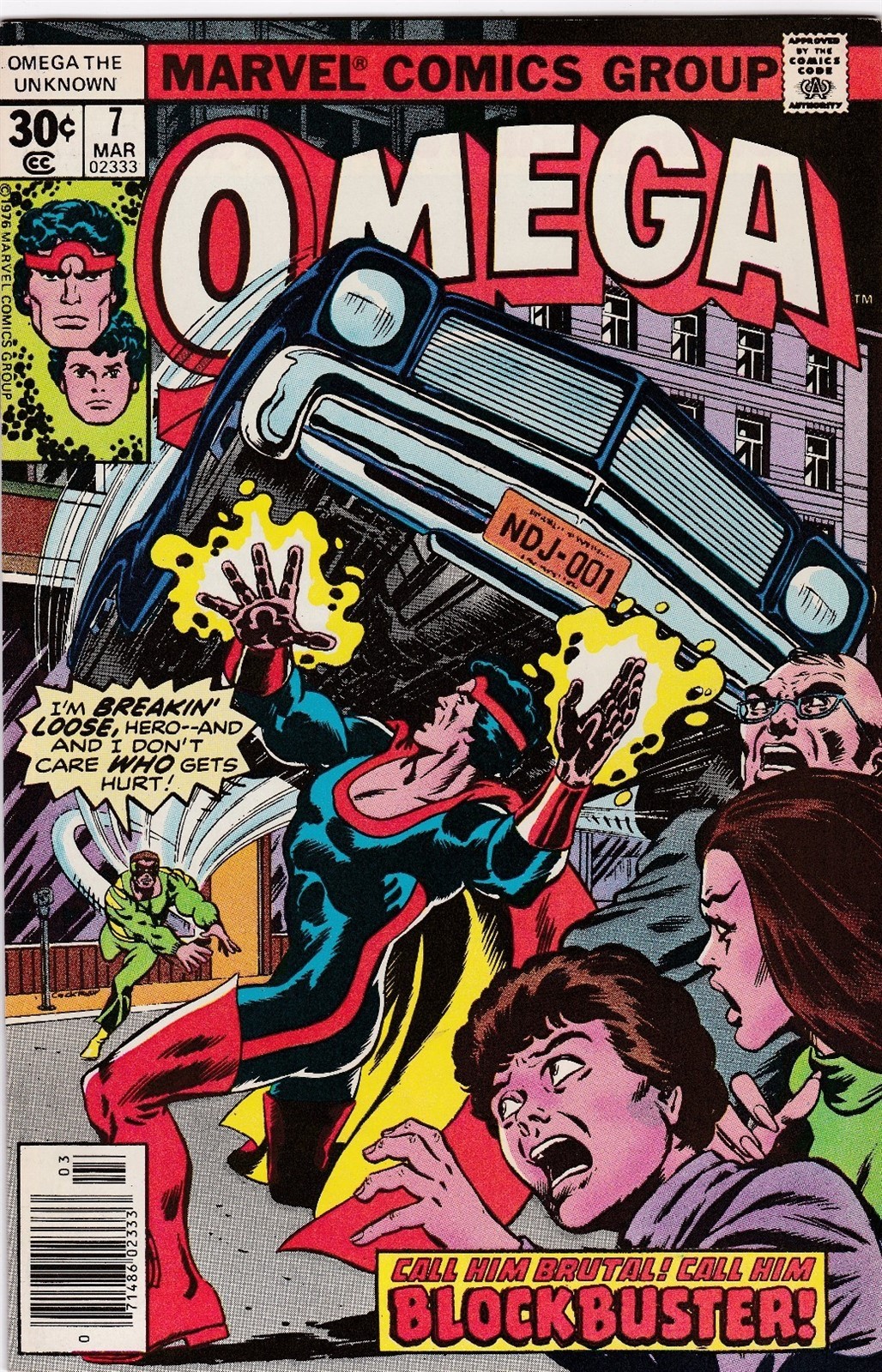 OMEGA THE UNKNOWN #7, MARCH 1977! VF CONDITION! MARVEL BRONZE AGE CLASSIC!