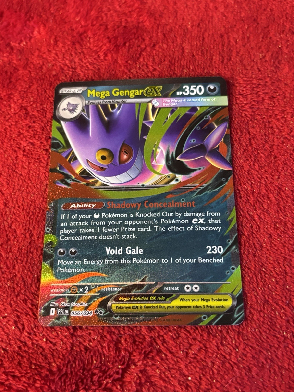 Pokémon Mega Gengar EX 056/094 Me02: Fiamme Fantastiche Holo Doppio Raro EN NM