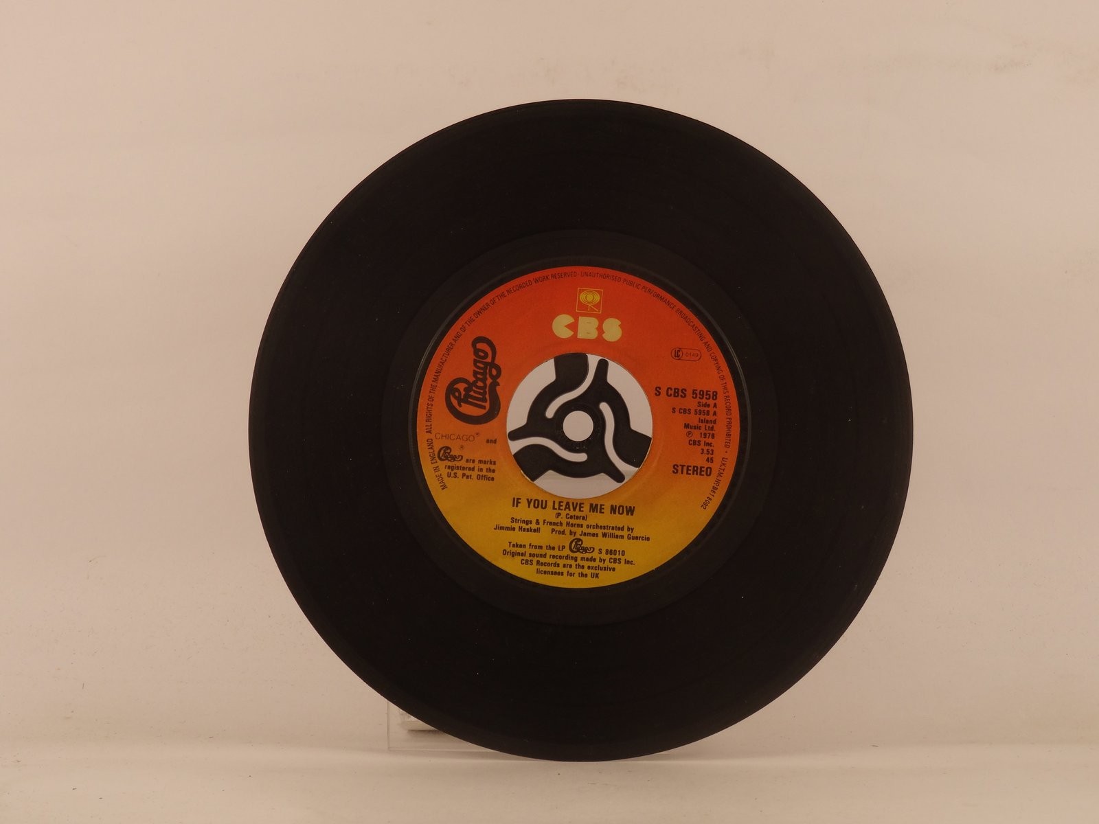 CHICAGO IF YOU LEAVE ME NOW (1) (137) 7" CBS
