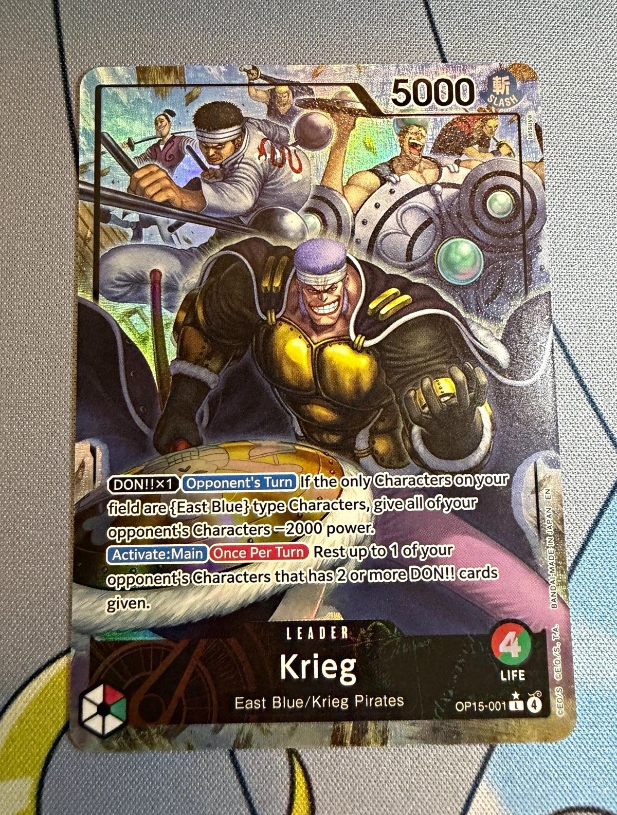 Bandai One Piece CCG Krieg OP15-001 Leader Alternate Art Holo EN