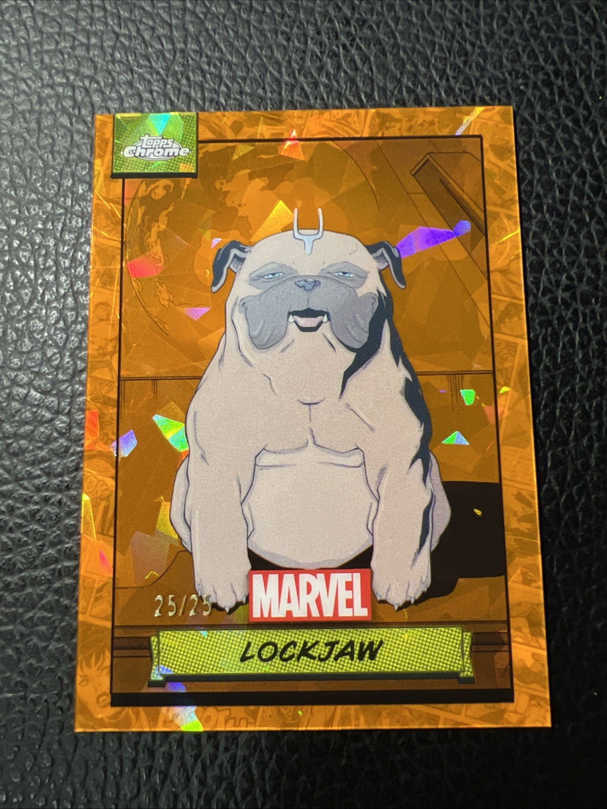 2024 Topps Chrome Marvel Sapphire #133 Lockjaw arancione 25/25 ≈1/1 CONFEZIONE FRESCA QUASI NUOVA