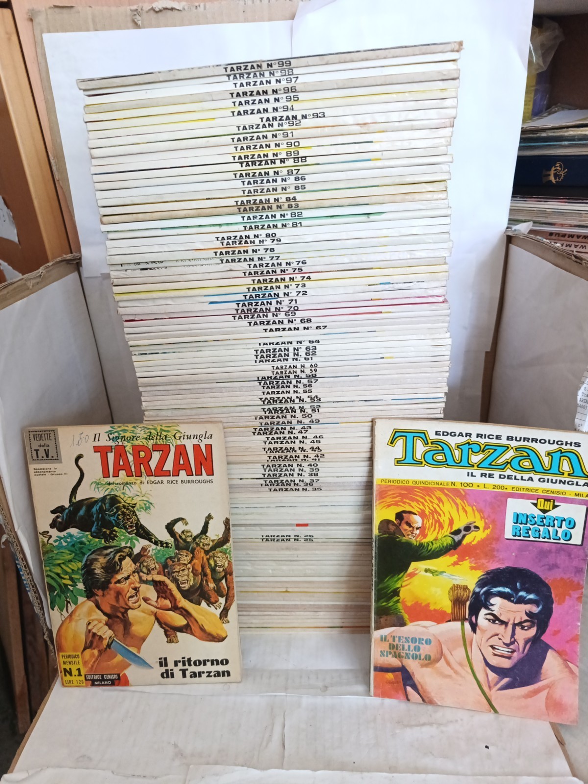 TARZAN  n°1/100 - serie completa CENISIO, dal aprile1968 a 1974- sc.1D Cortile