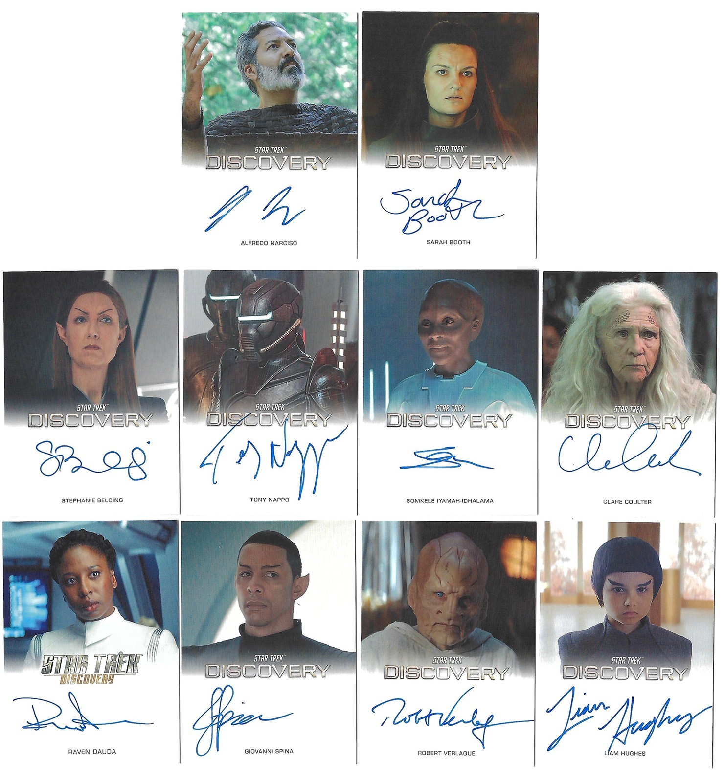 Lot of 10 Star Trek Discovery Season 5 Full Bleed Autographs w/ Narciso, Booth
