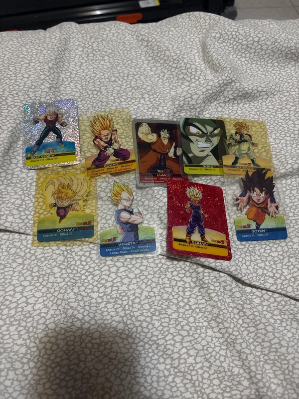 Lotto 8 Carte Lamincards Dragon Ball GT / Z (Olografiche e Trasparenti)