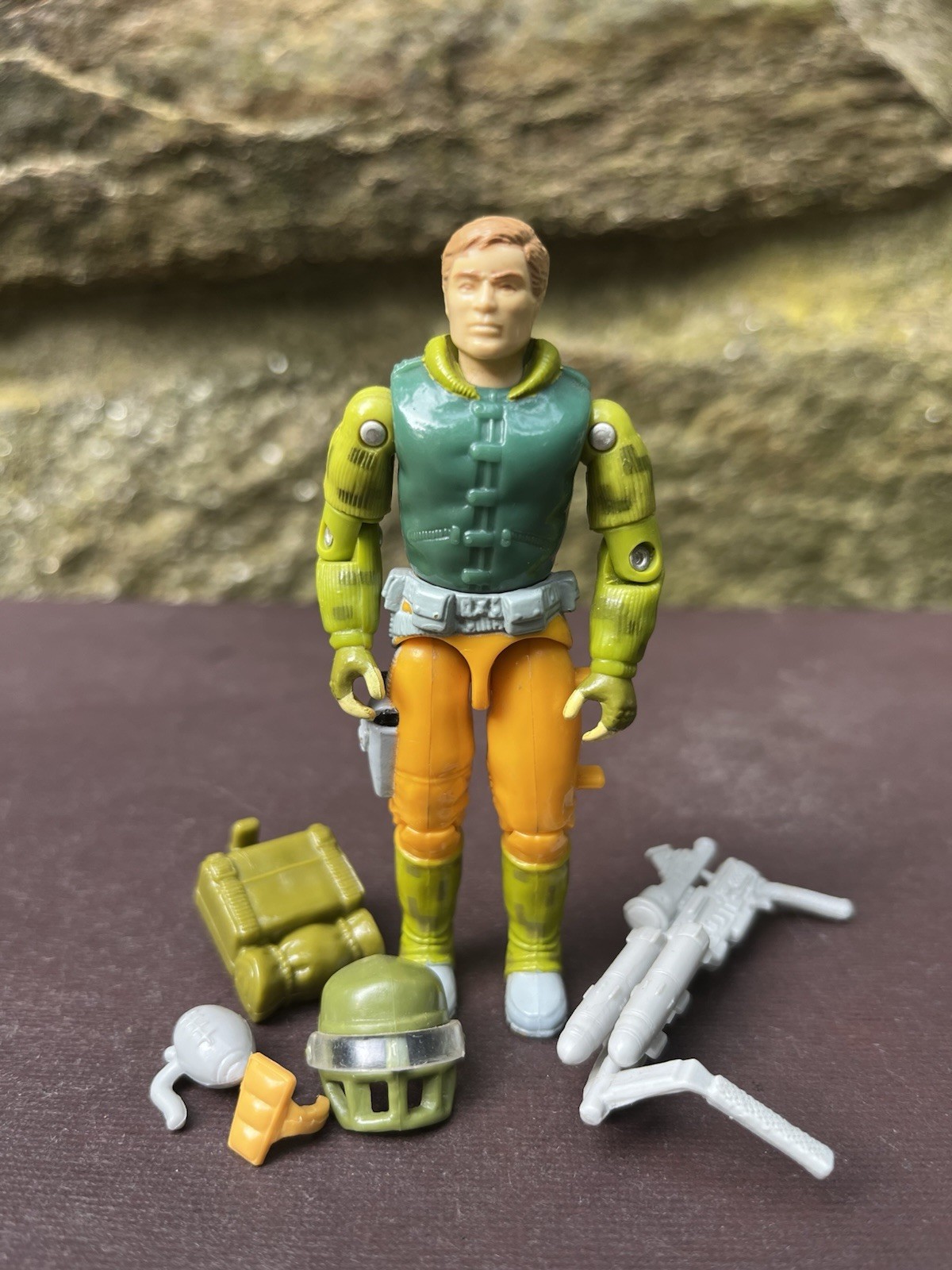 Modellino vintage 1990 GI Joe ARAH Captain Gridiron 3,75" con accessori