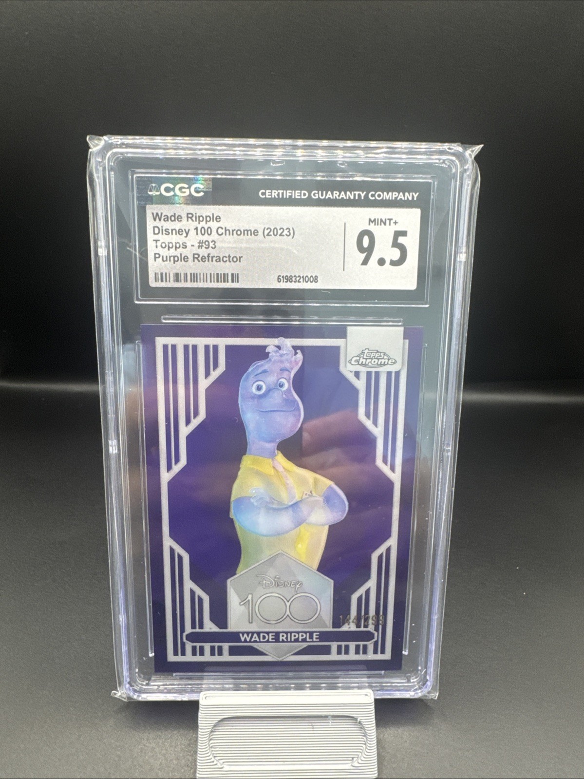 2023 Topps Chrome Disney 100 Wade Ripple #93 Purple Refractor /299 CGC 9.5