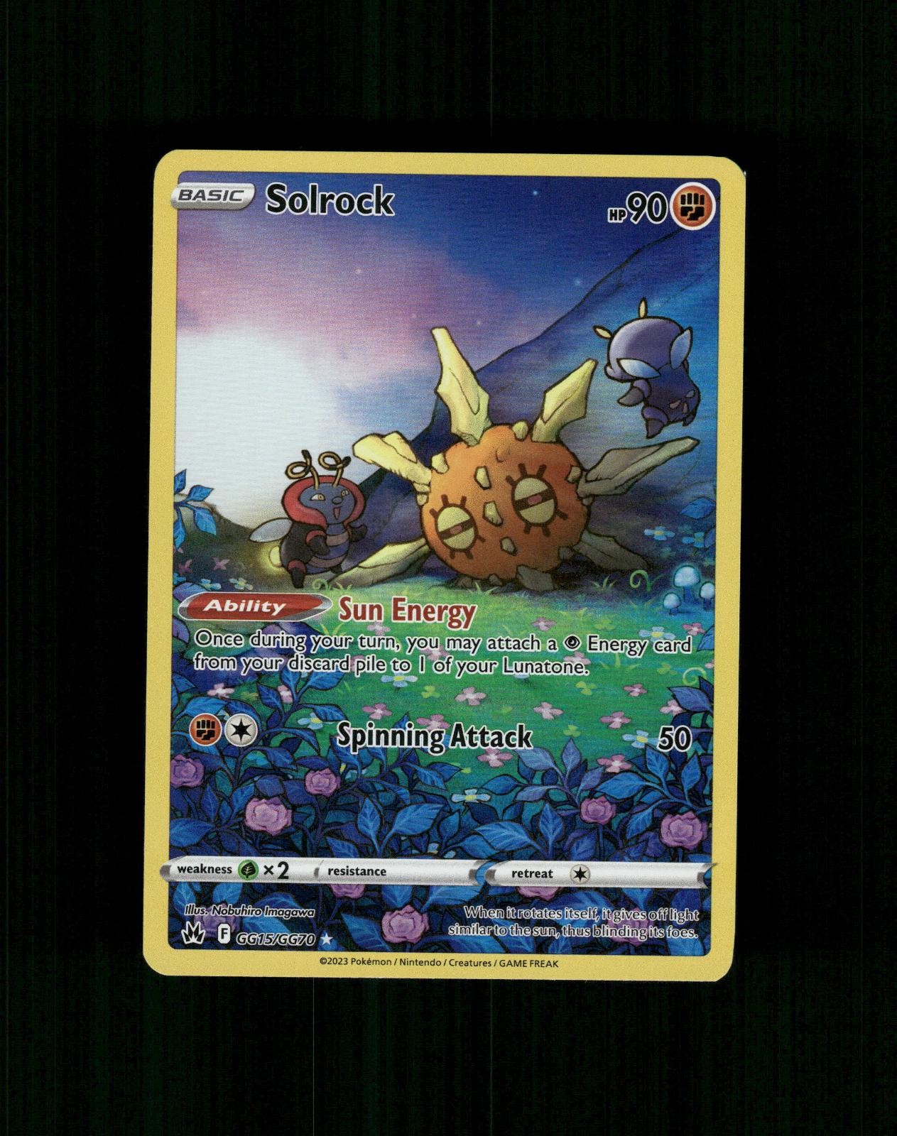 Solrock GG15/GG70 Holo Crown Zenith Galleria Galariana Pokemon quasi nuovo