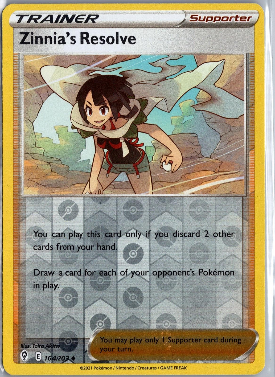 Zinnia's Resolve 164/203 Non Comune Cieli in Evoluzione Pokemon Giocato Leggermente