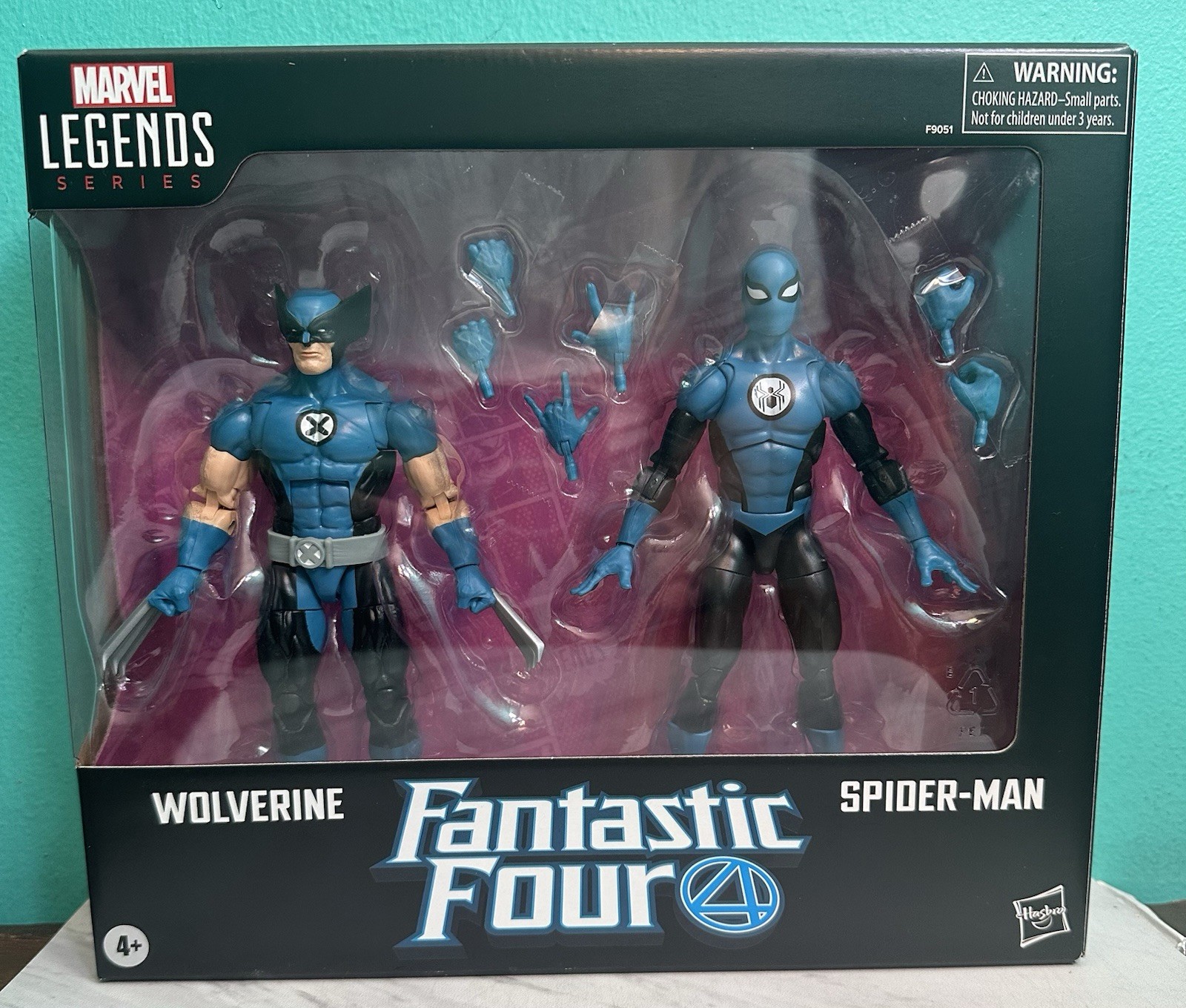 Fantastic Four Marvel Legends Series Wolverine e Spider-Man confezione da 2 pollici nuova