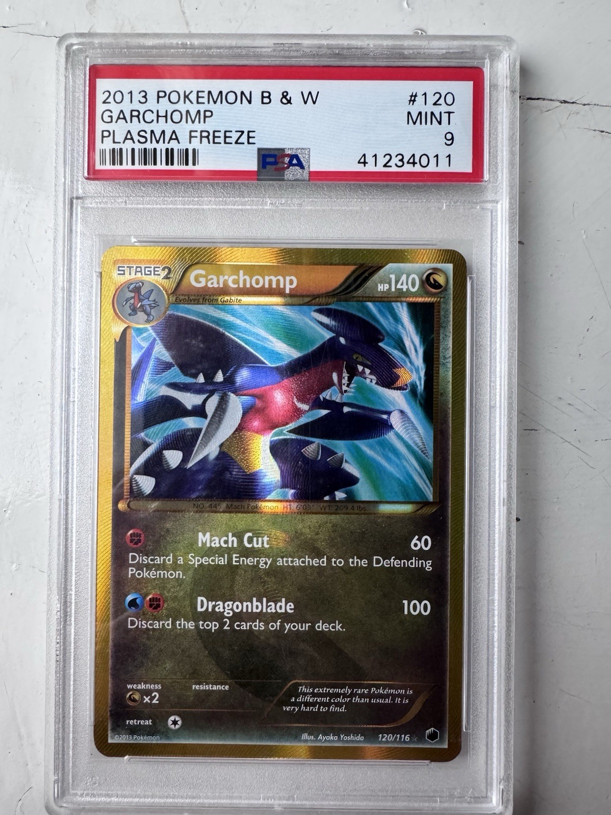 Garchomp (120 Secret Rare) 120/116 Plasma Freeze Holo - PSA 9