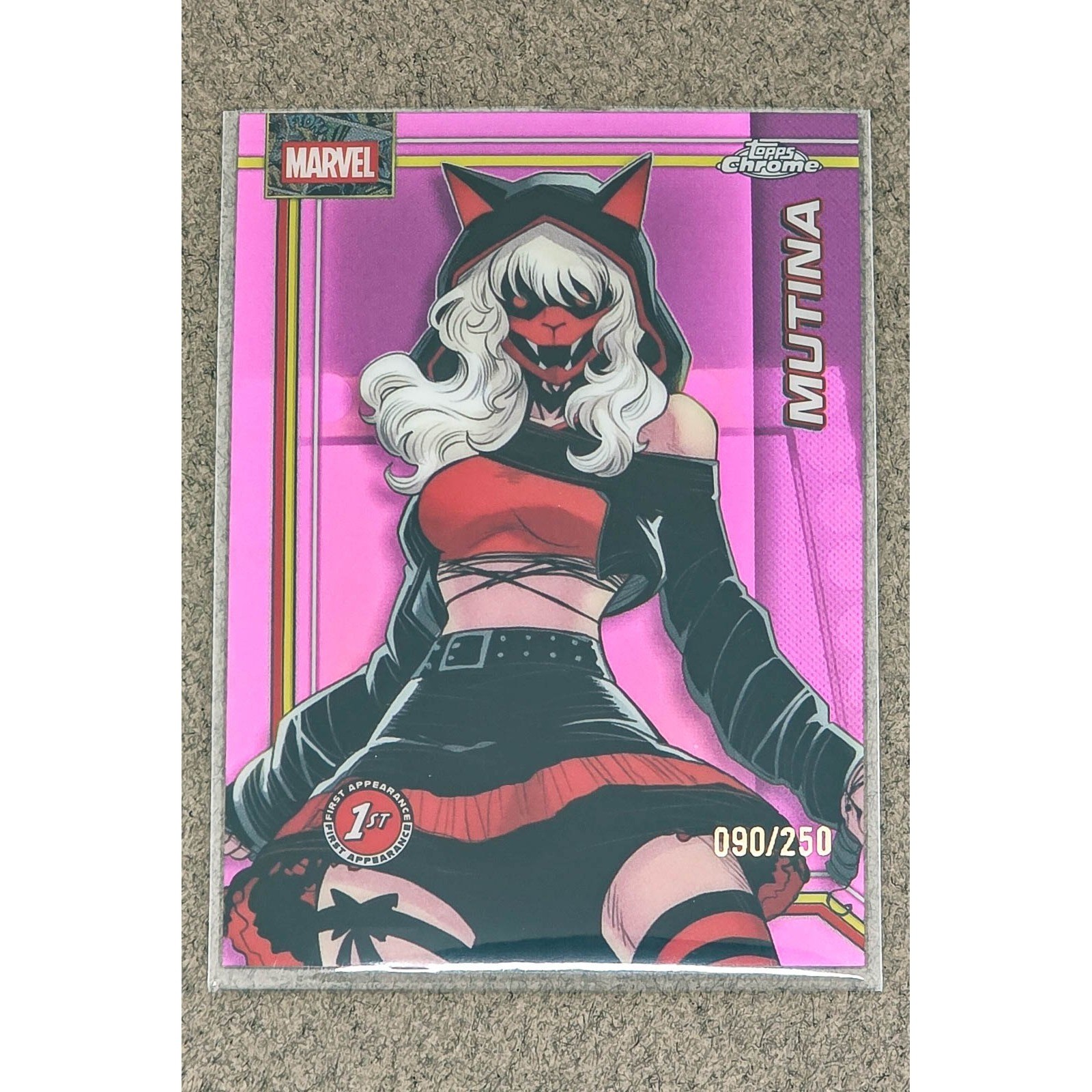 2026 Topps Chrome Marvel Mutina prima apparizione rifrattore rosa 090/250 #084