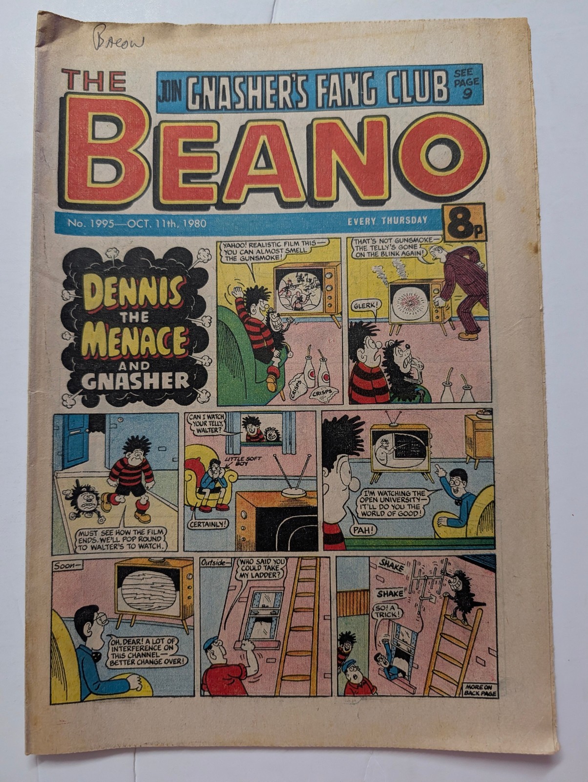 Beano Comic No 1995, October 11th 1980.