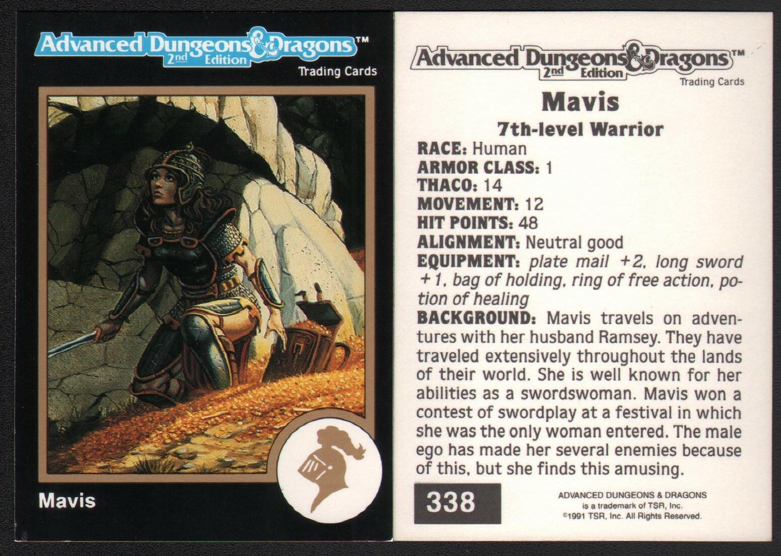 1991 TSR AD&D Gold Border Fantasy RPG Card #338 ~ Dragonlance Larry Elmore Art