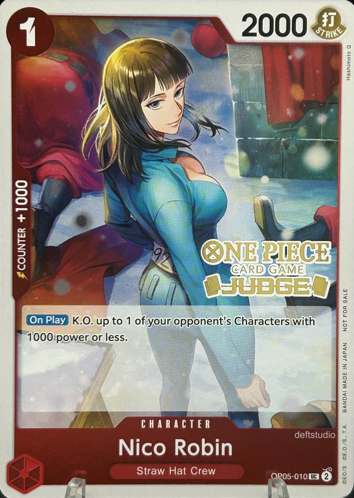 • Nico Robin • OP05-010 Gold Judge Stamp Promo Foil pezzo unico TCG NM-