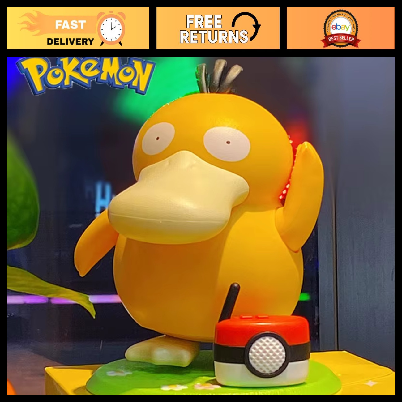 Psyduck Dancing Swing Sound Model Doll PVC Figure - No Box, Collectible Toy