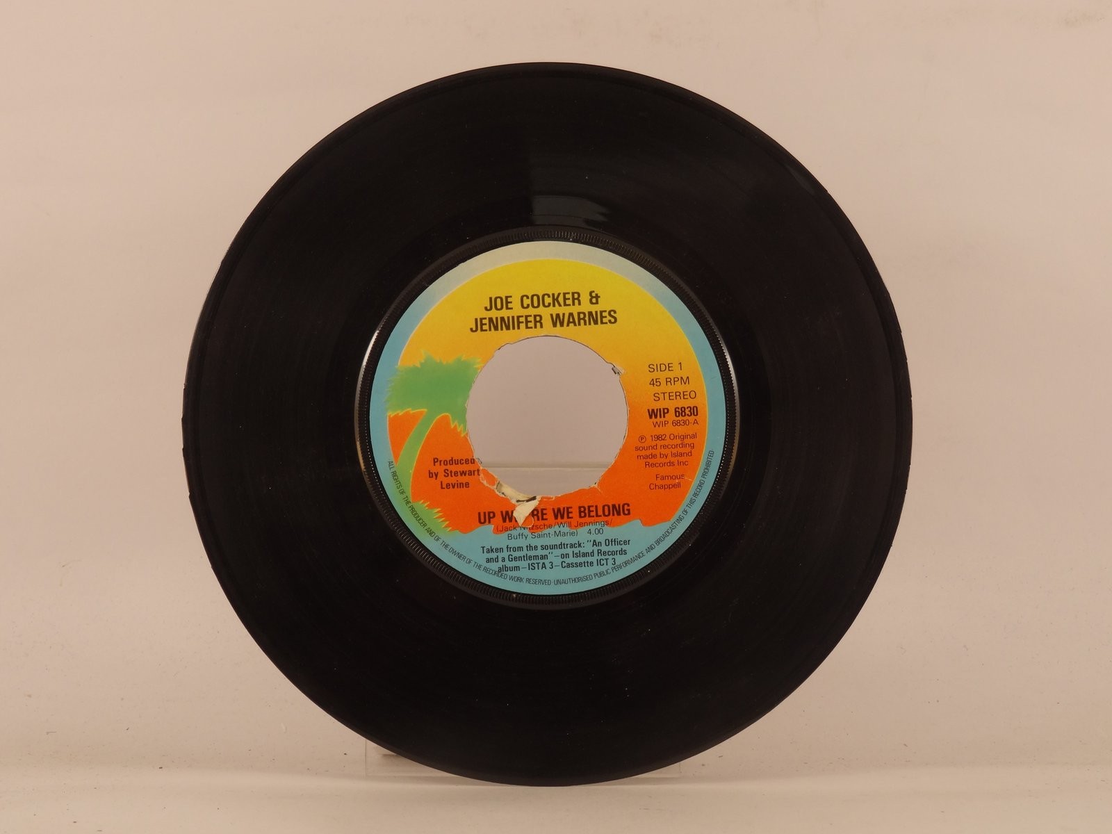 COCKER,JOE & JENNIFER WARNES UP WHERE WE BELONG (plain sleeve) (1) (137) 7" ISLA