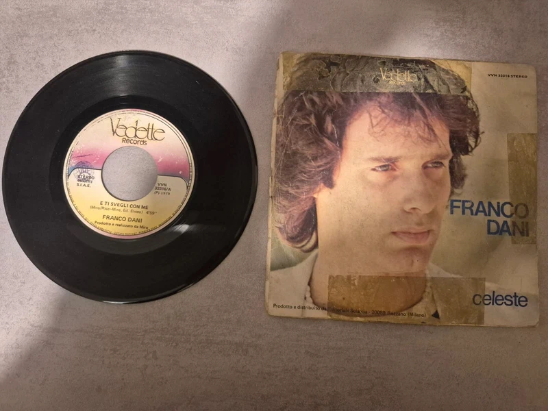 vinile 45 giri di Franco Dani con il brano "E ti svegli con me