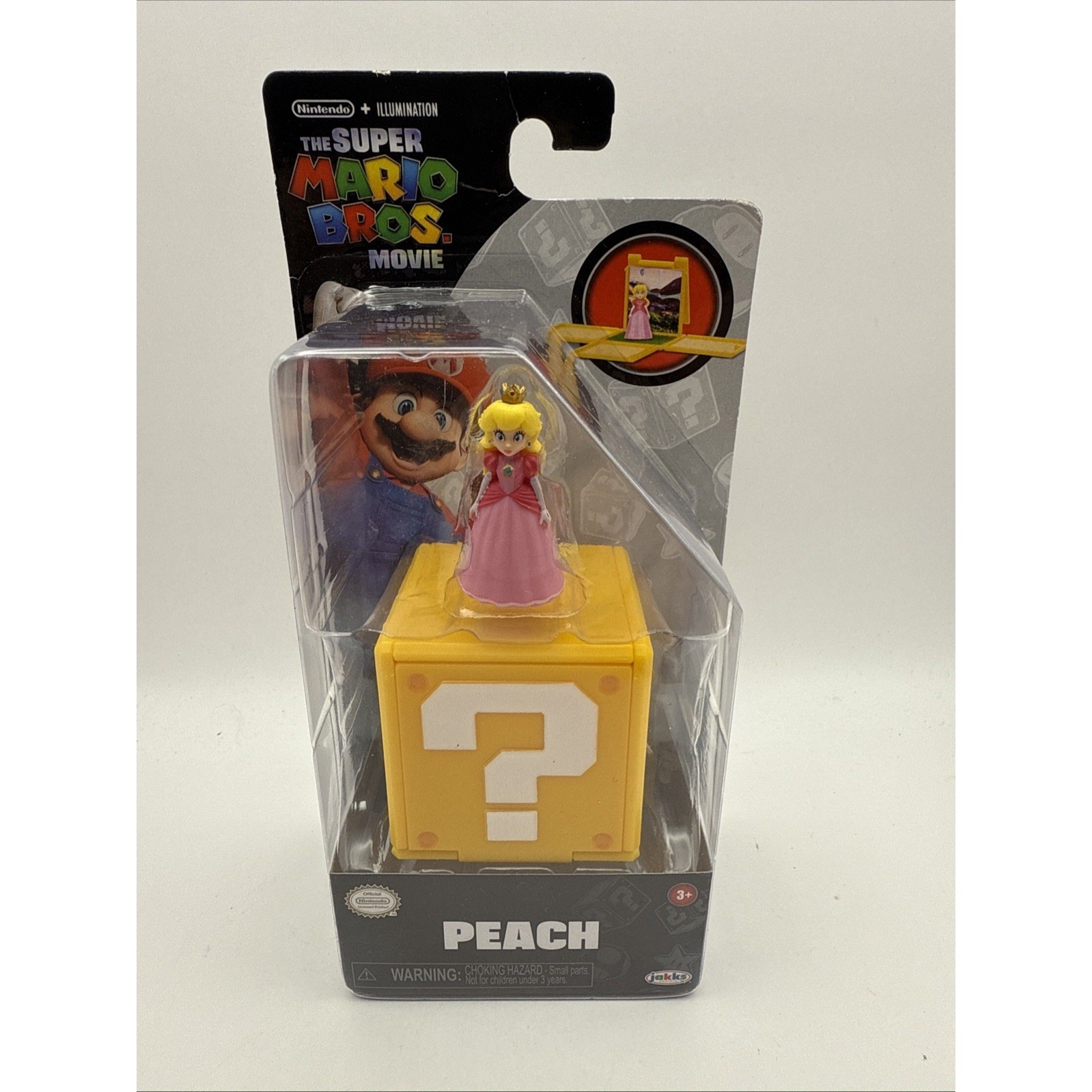 Super Mario Bros Peach Figure w/ Question Block | Jakks | New Box
