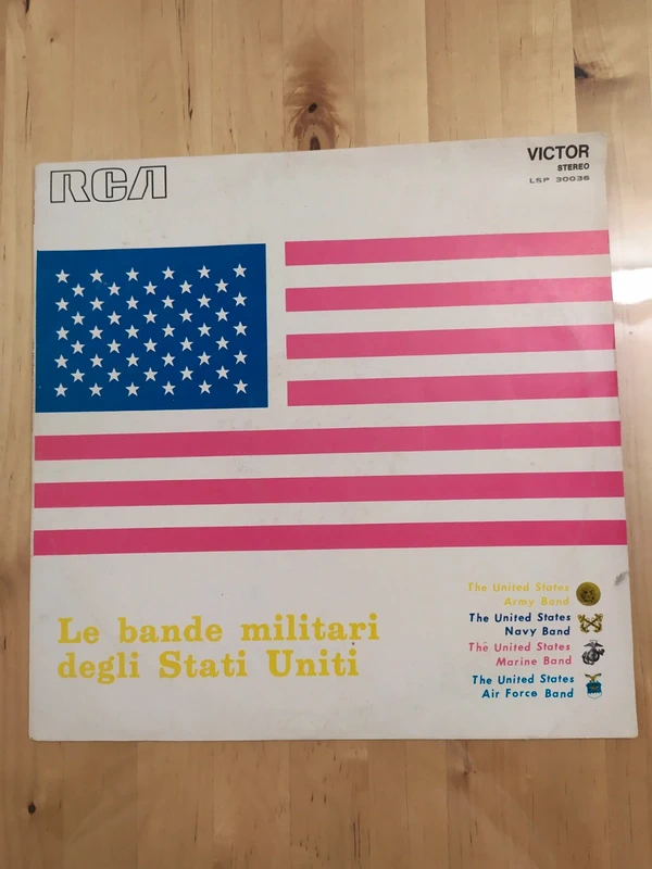 vinile LP 33 giri intitolato "Le bande militari degli Stati Uniti