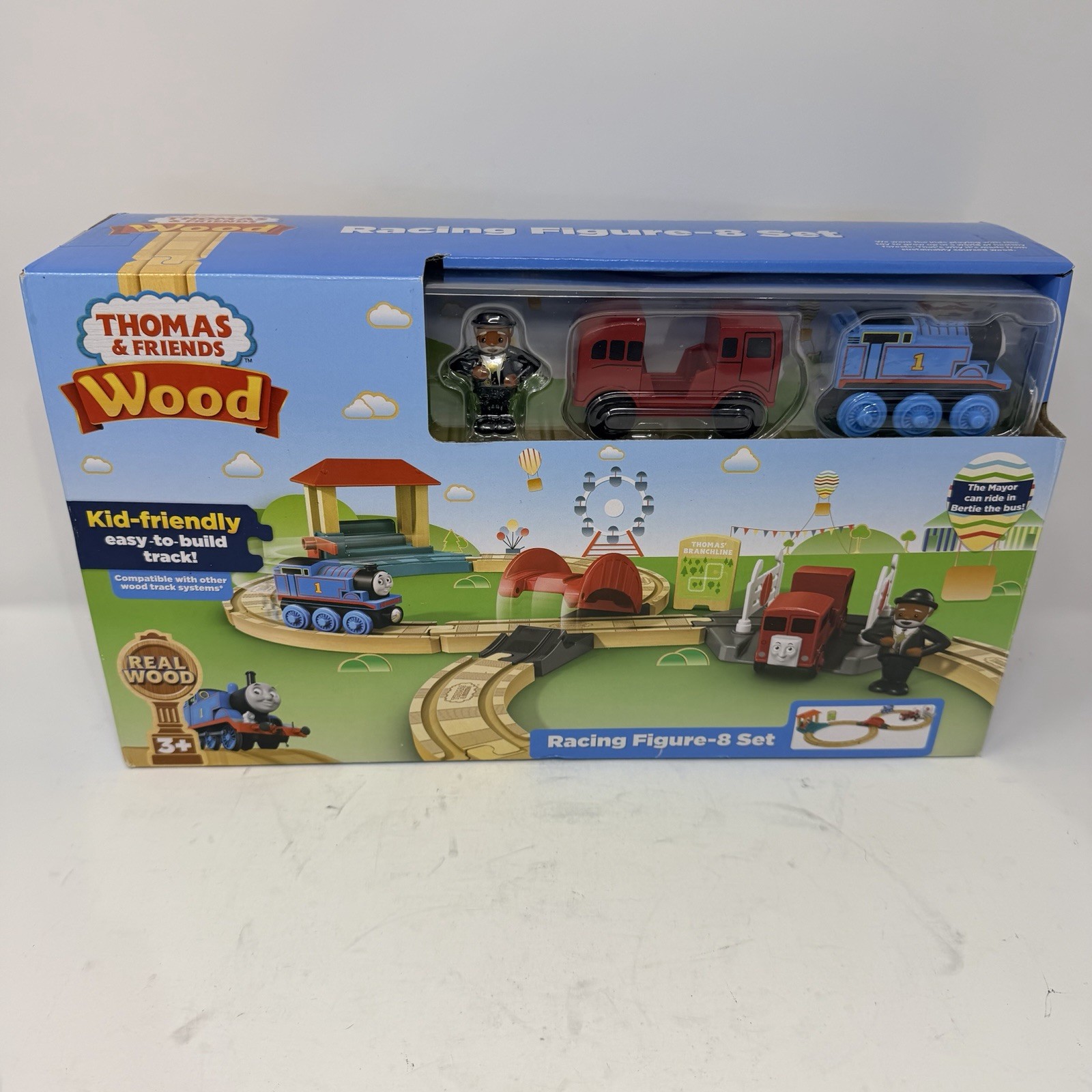 Set 8 figurine Racing Thomas & Friends legno FHM65 nuove con scatola sigillate rare