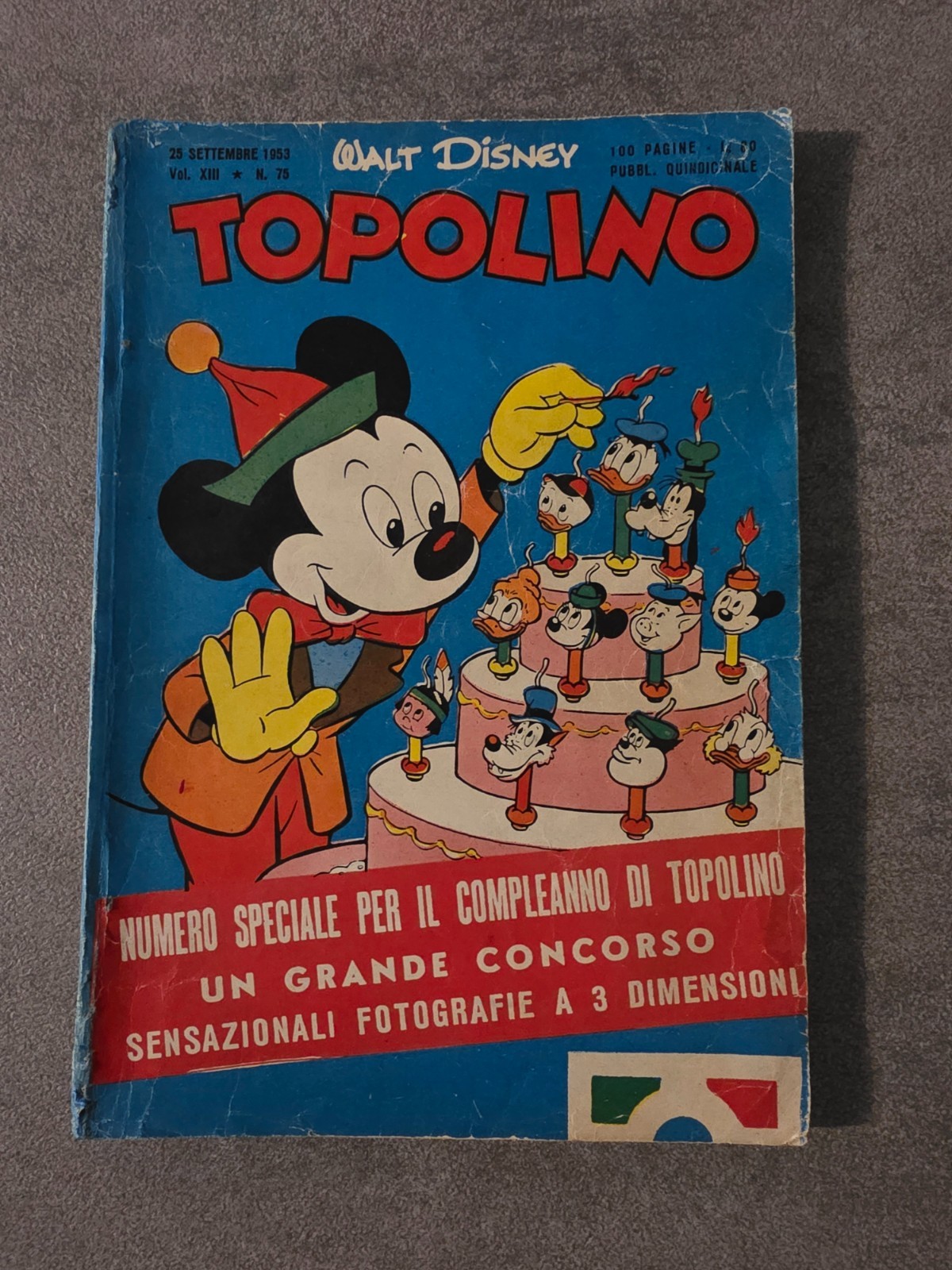 Topolino libretto n. 75 originale 1953
