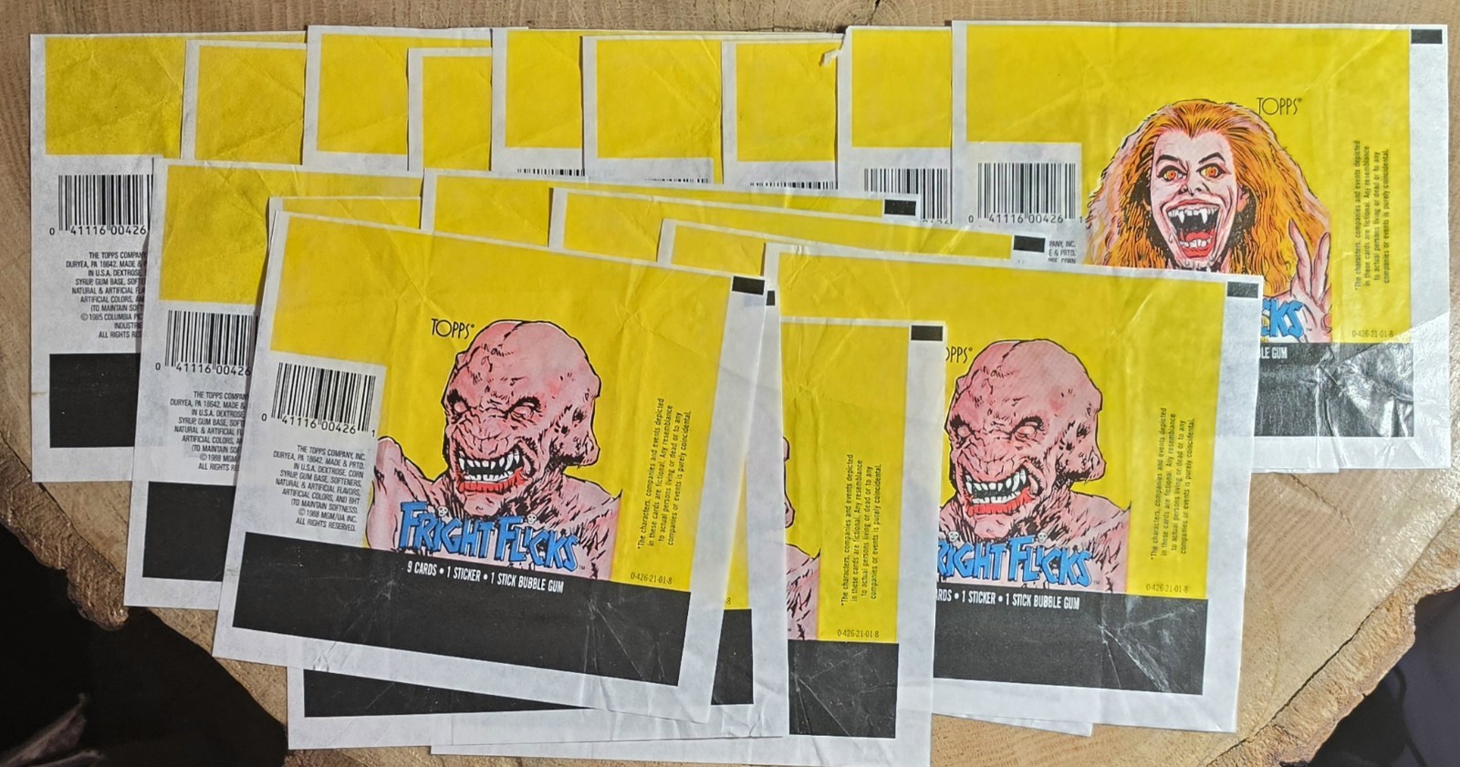 🟣1988 Topps Fright Flicks Lot Of 18 Wax Pack Wrappers