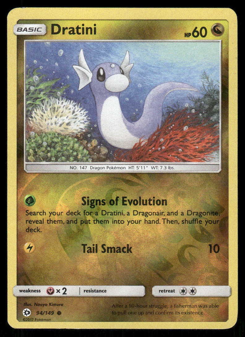 POKEMON DRATINI SM SET BASE 94/149 REVERSE HOLO C LP