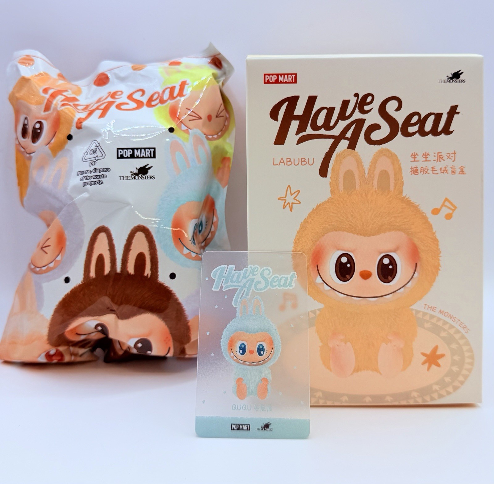 POP MART Labubu I Mostri Hanno Un Sedile Vinile Peluche Ciondolo QUQU Stesso Giorno Post