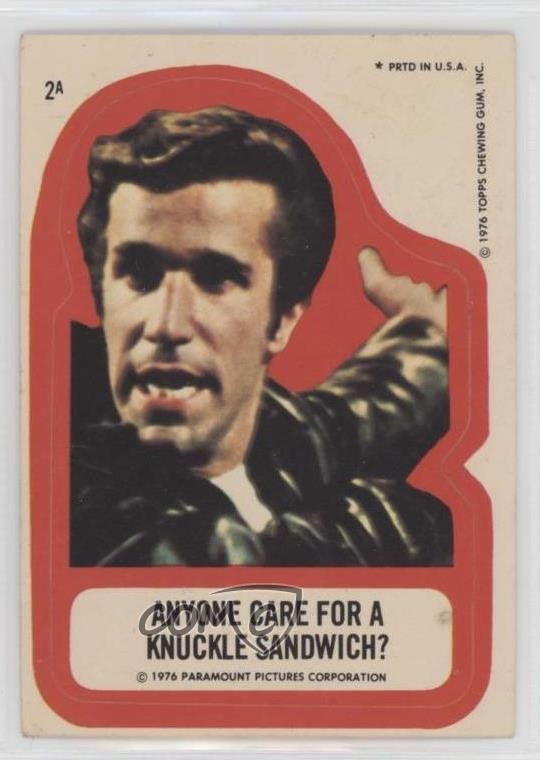 1976 Topps Happy Days A Set Adesivi Qualcuno Si preoccupa di Knuckle Sandwich? #2A 10ou